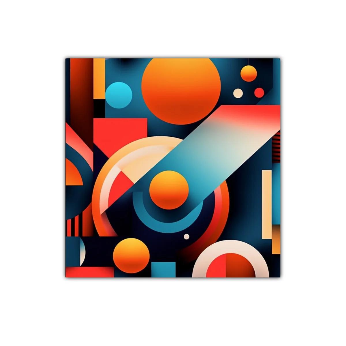 Composición geométrica vibrante en tonos cálidos y fríos — imagen principal