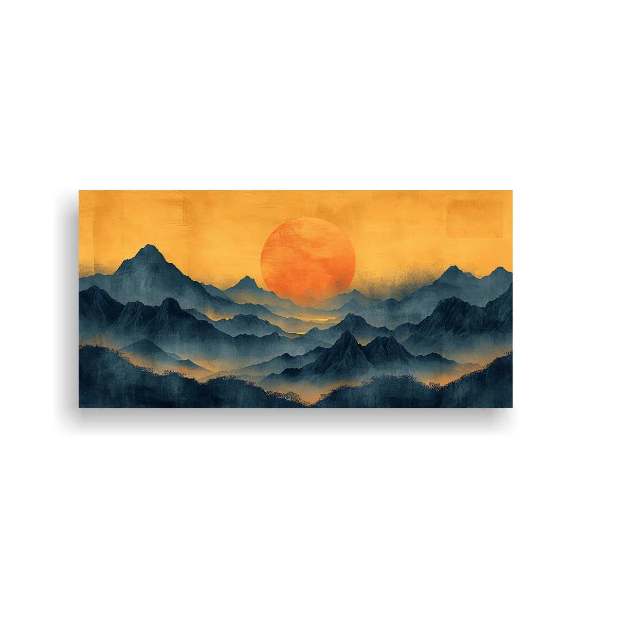 Cuadro sol sobre montañas en capas — imagen principal