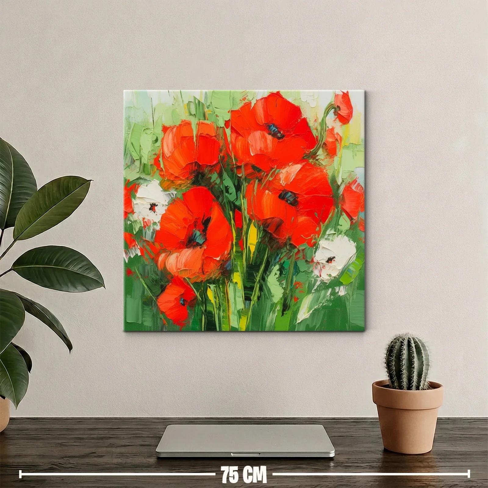 Estallido de amapolas rojas en jardín vibrante — miniatura 2