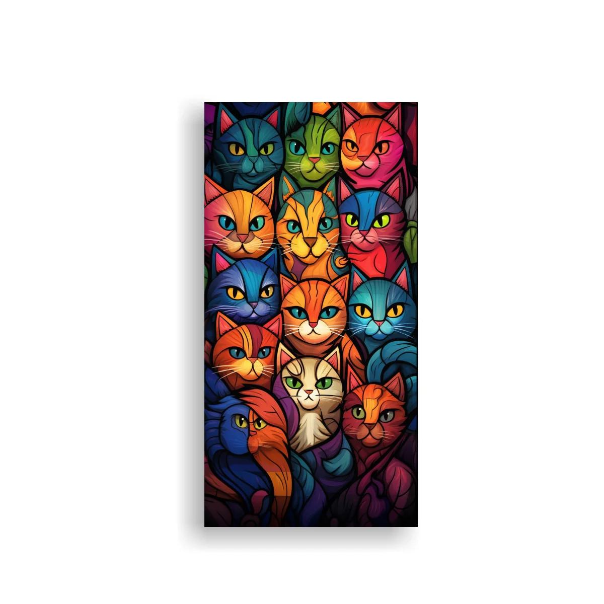 Cuadro grupo de gatos de colores en mosaico — imagen principal