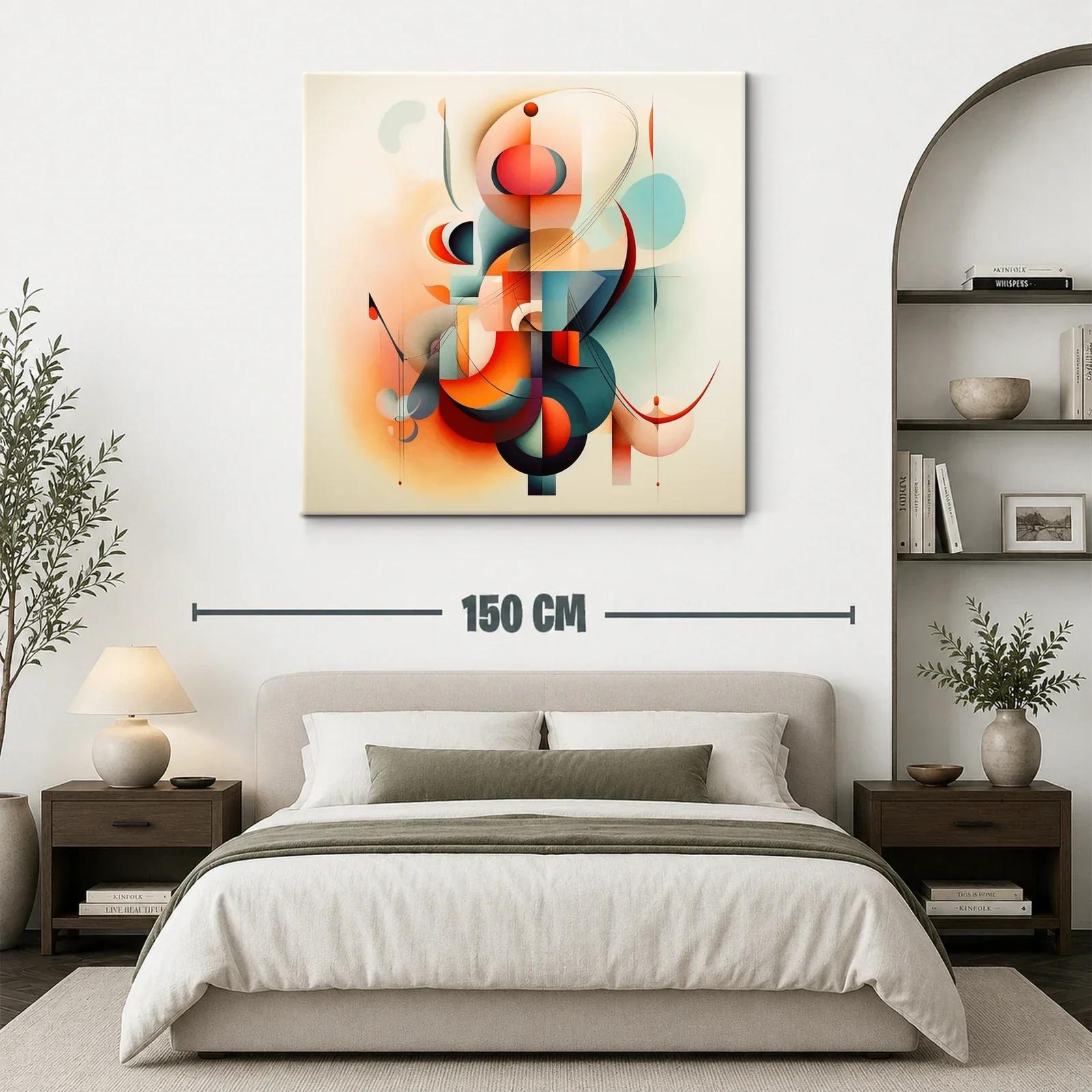 Abstracción geométrica en tonos cálidos y fríos equilibrados — miniatura 3