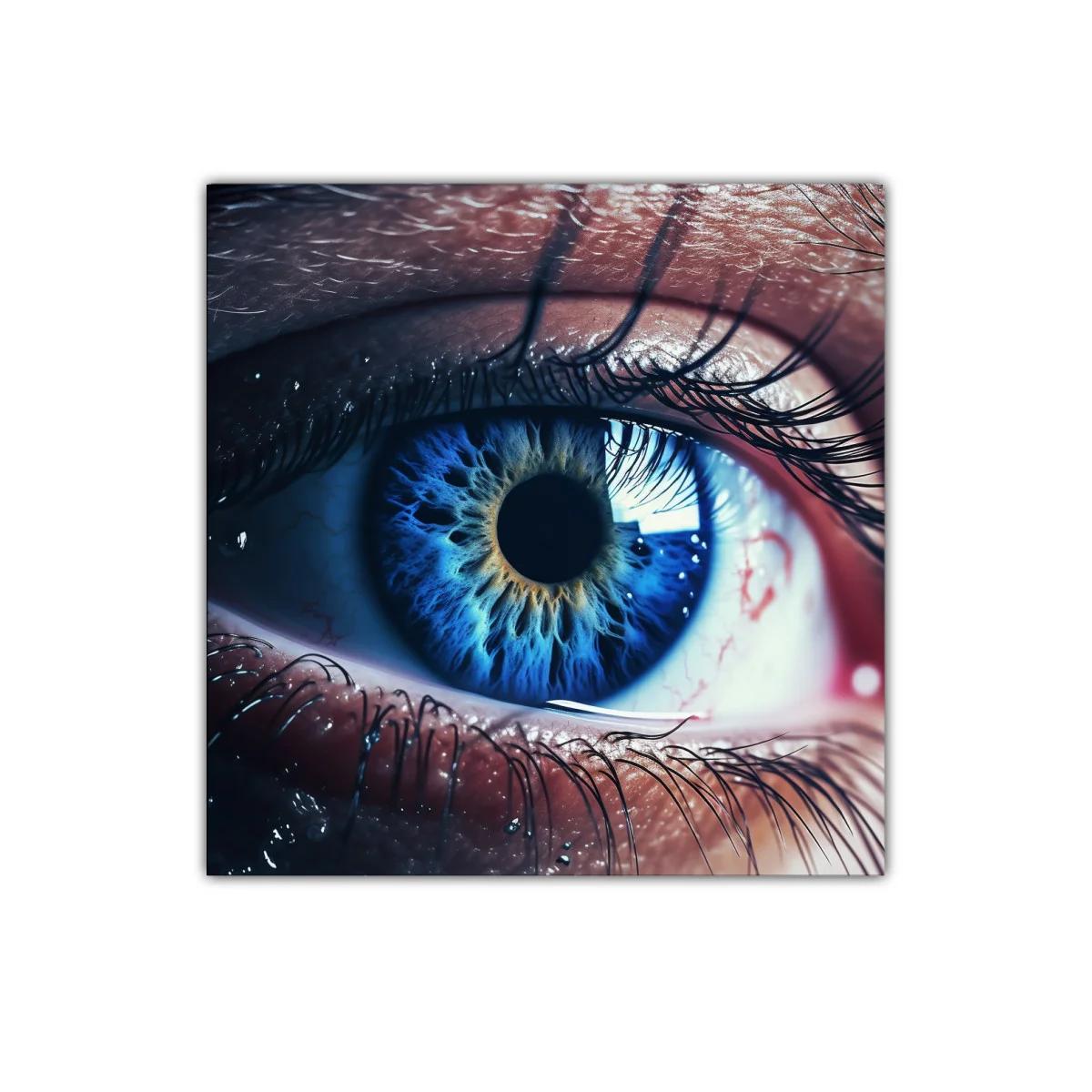 Impactante detalle de ojo azul con texturas vibrantes