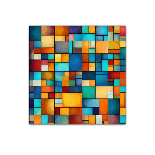 Composición geométrica vibrante con bloques de color