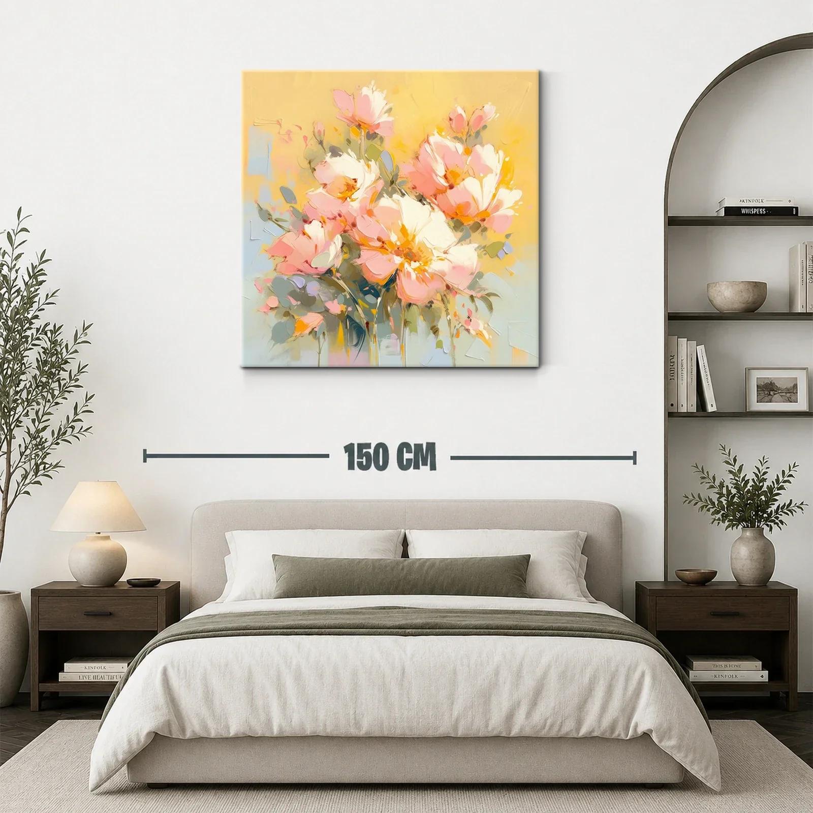 Cuadro con ramo de flores en tonos pastel — miniatura 3