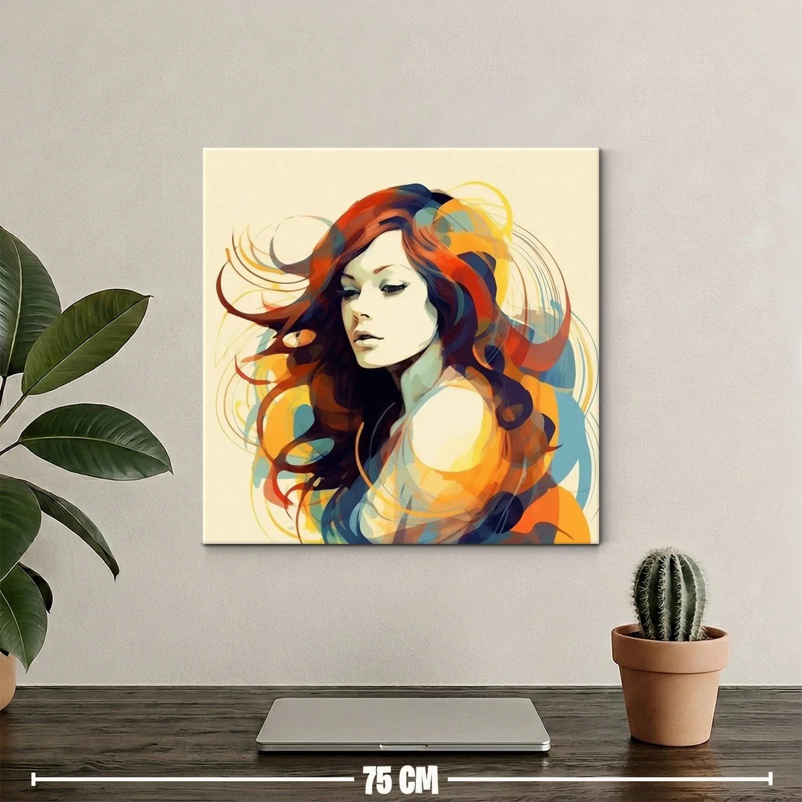 Retrato femenino con cabello ondulado y paleta vibrante — miniatura 2