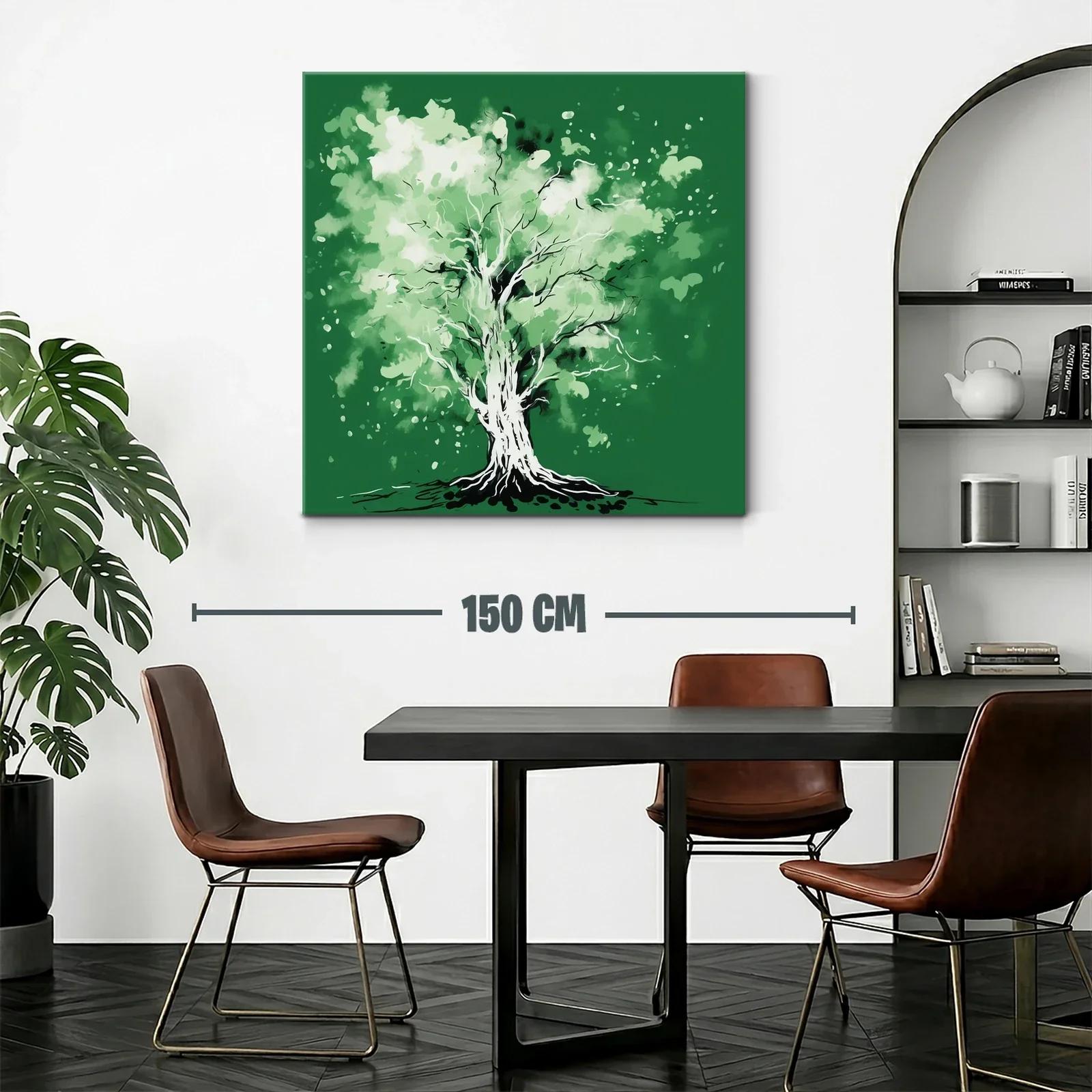 Árbol verde con estilo acuarela y toque artístico — miniatura 2