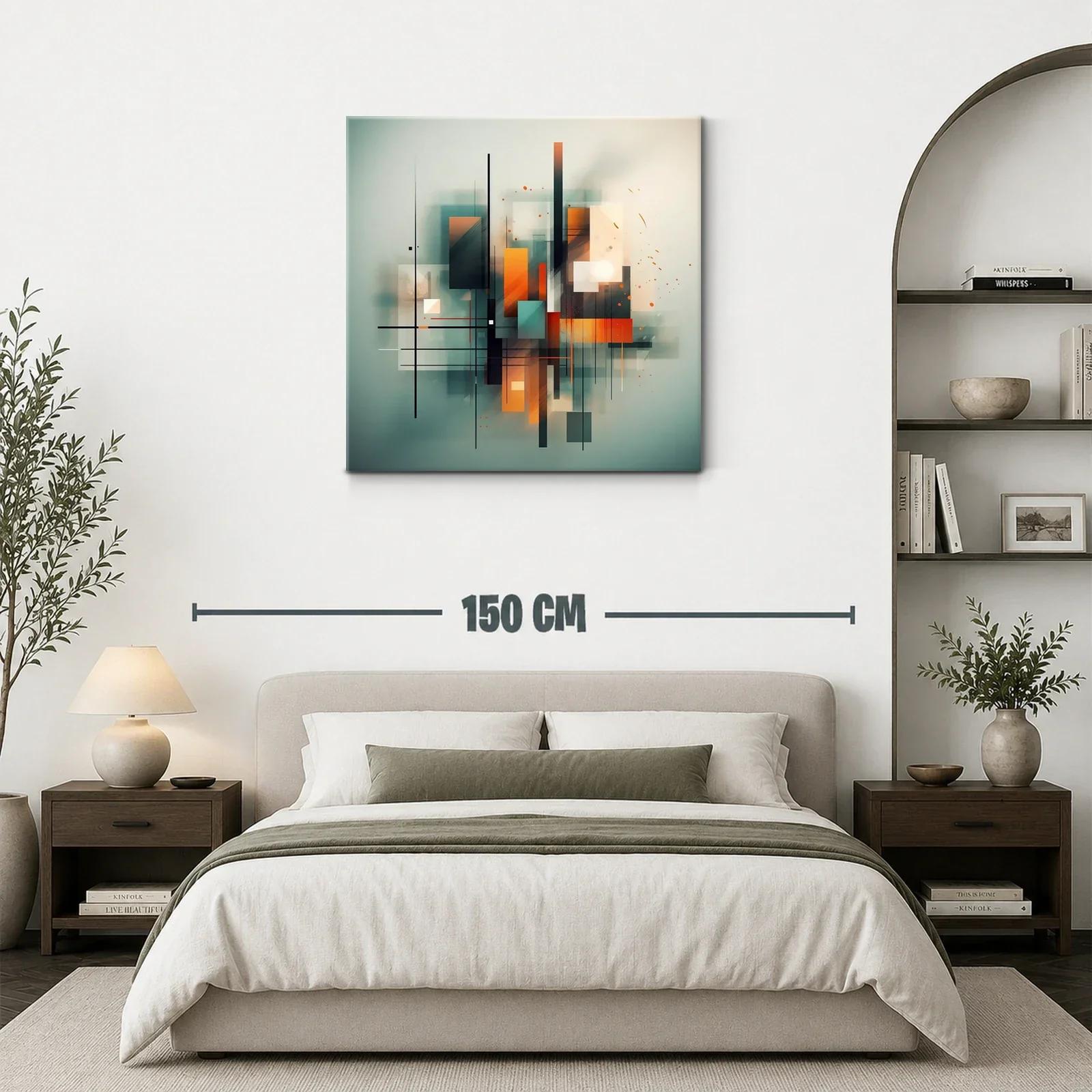 Composición abstracta en tonos cálidos y fríos — miniatura 3