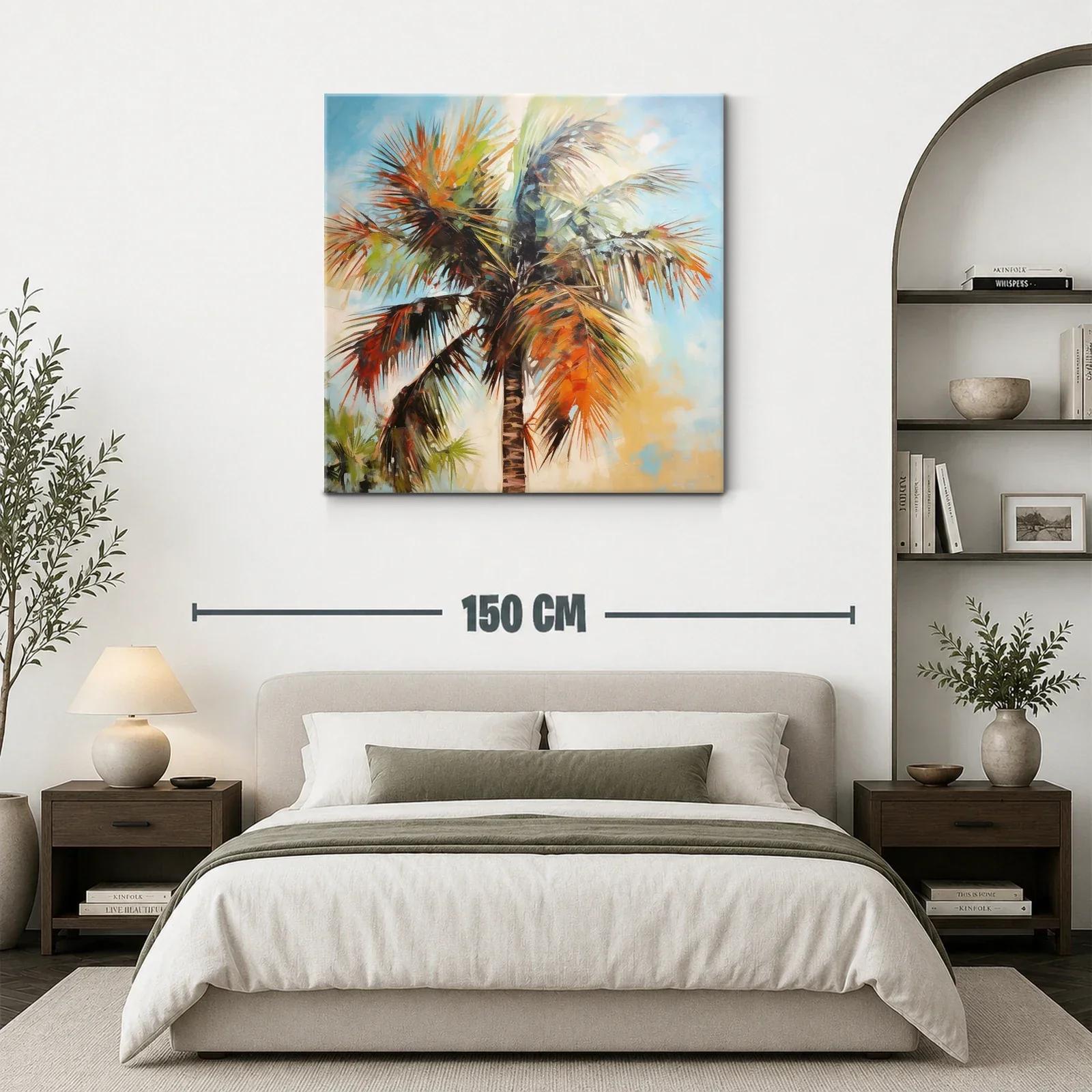 Palmera vibrante con tonos cálidos y cielo azul — miniatura 3