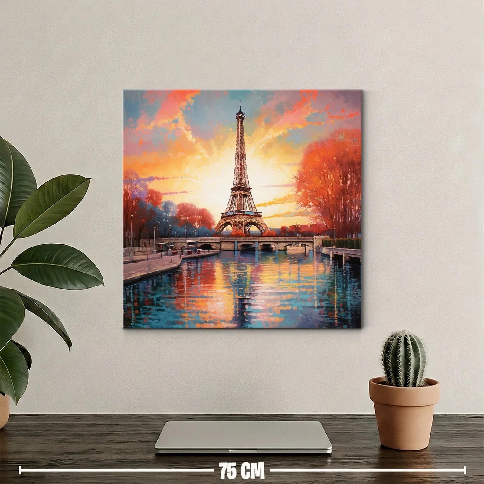 Atardecer mágico con torre emblemática y reflejos en agua — miniatura 2