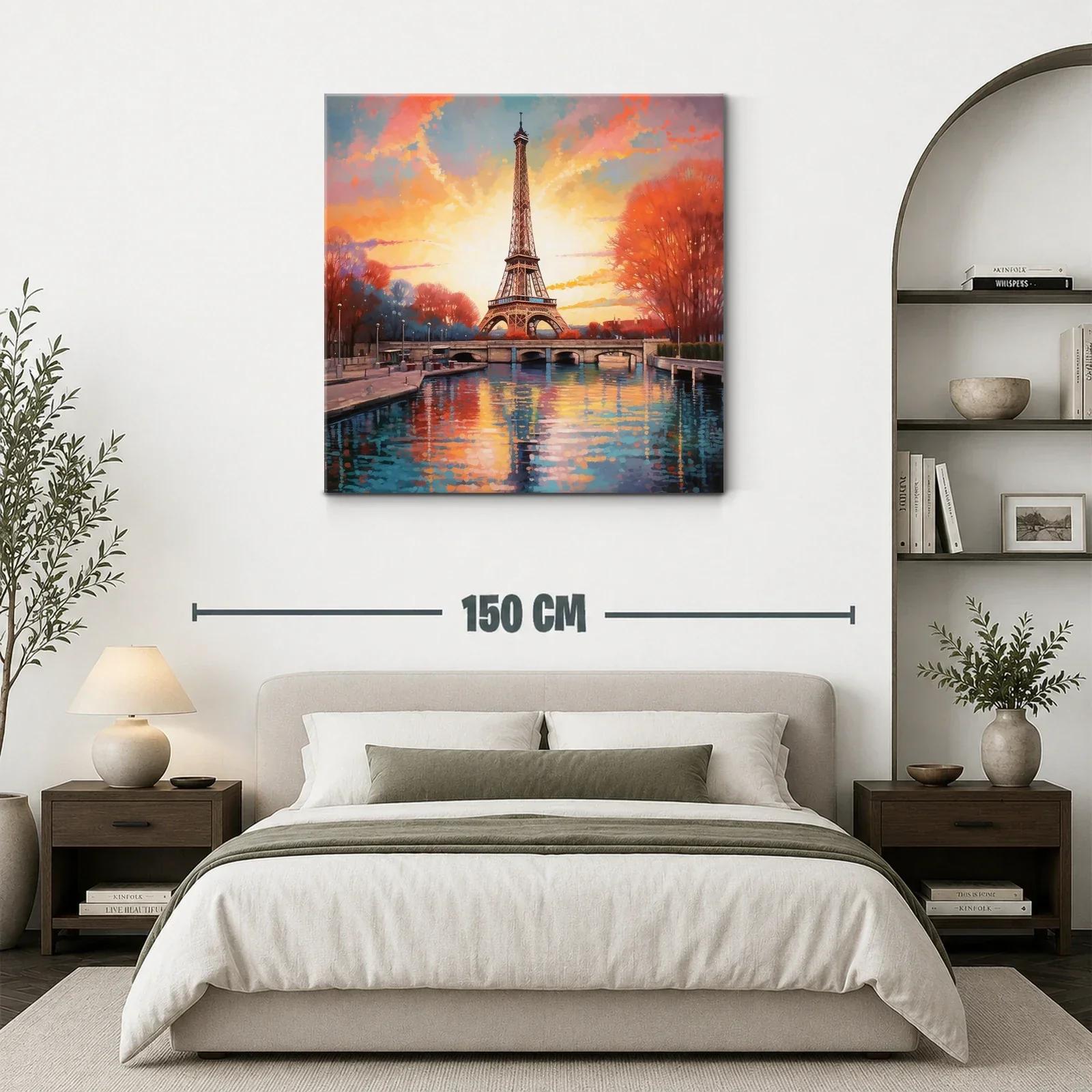 Atardecer mágico con torre emblemática y reflejos en agua — miniatura 3