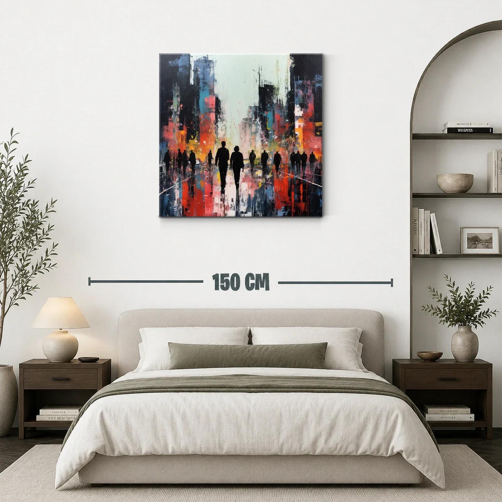 Ciudad Vibrante con Siluetas en Contraste Urbano — miniatura 3