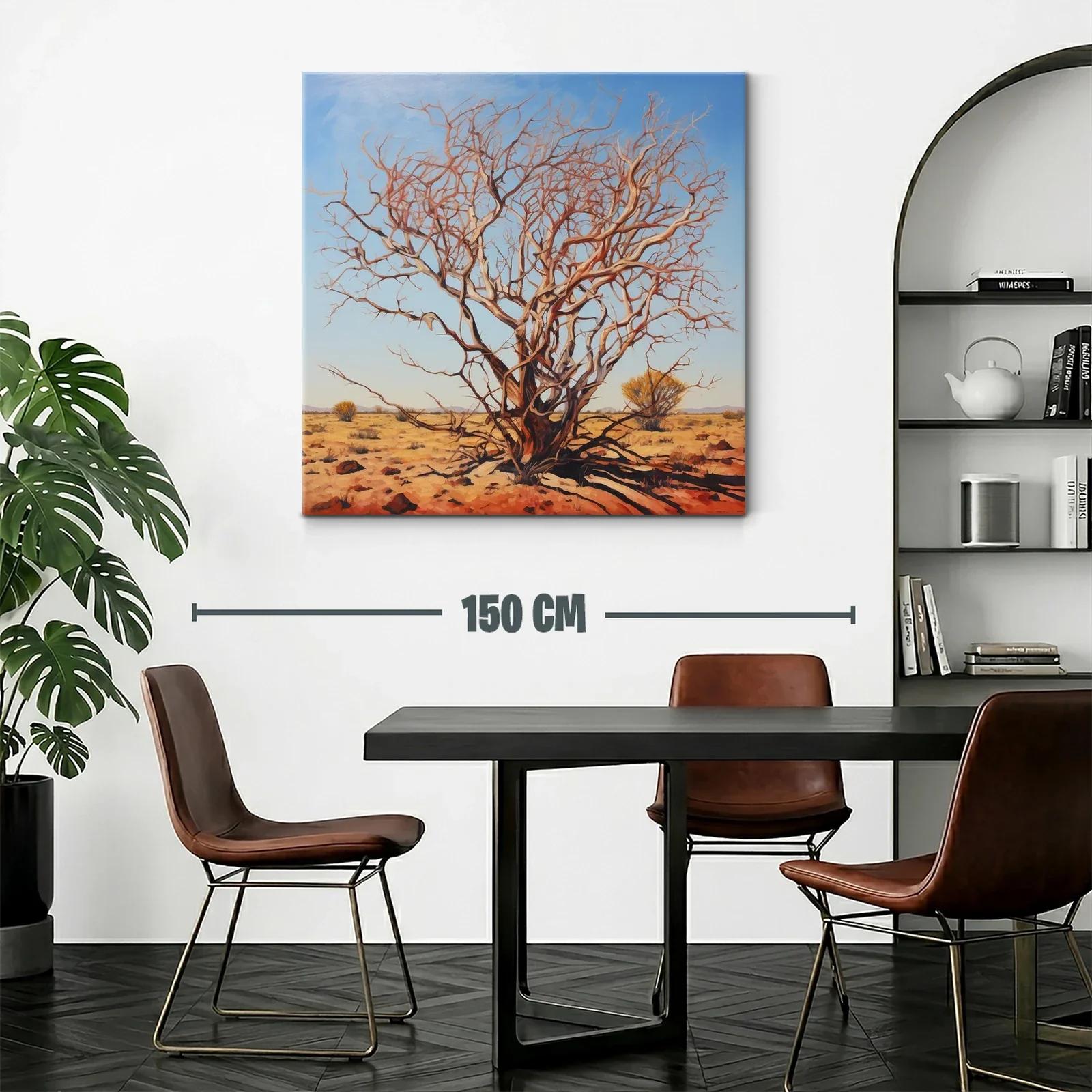 Árbol desnudo en paisaje árido y cielos azules claros — miniatura 2