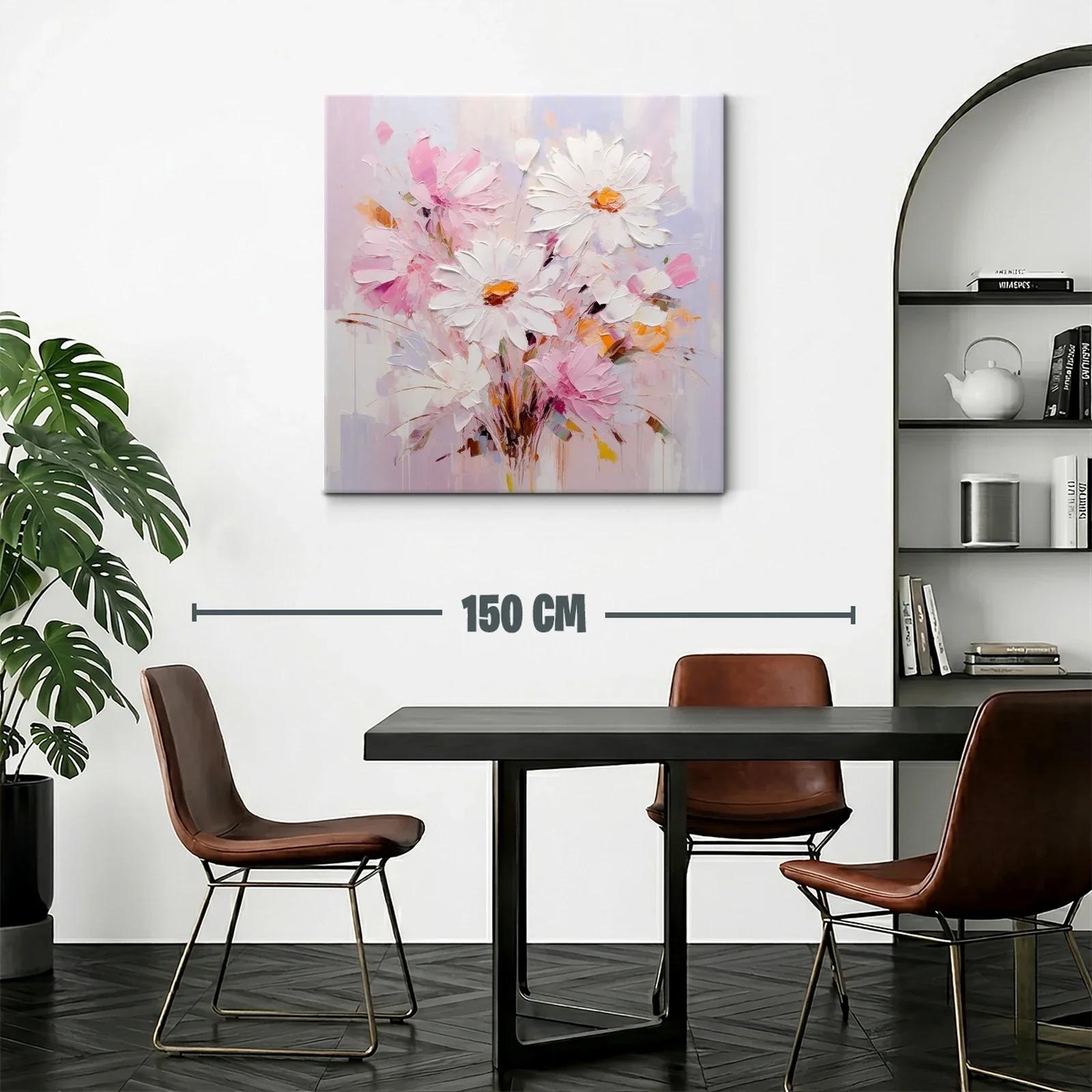 Cuadro floral con margaritas en tonos suaves y delicados — miniatura 2