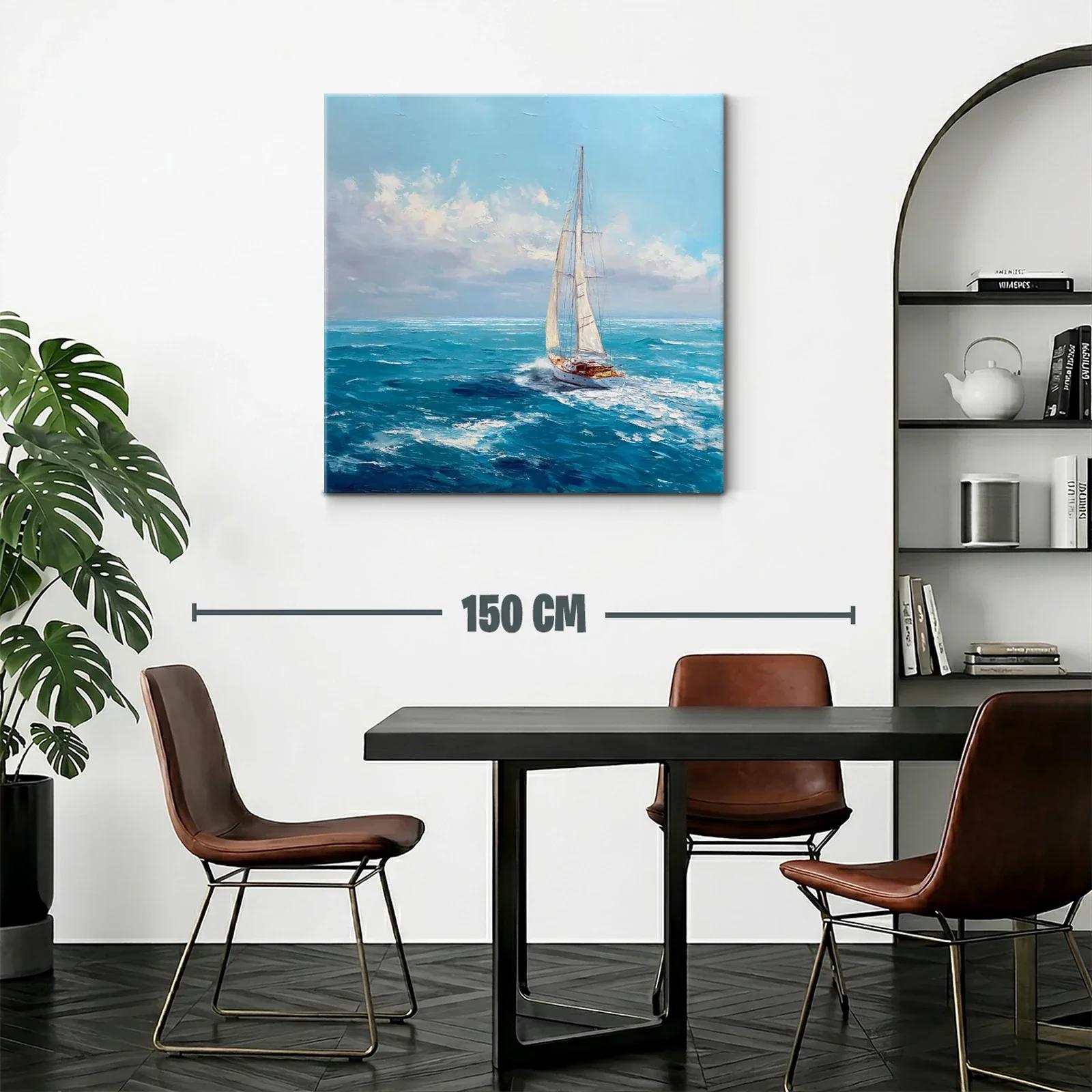 Velero navegando en mar abierto bajo cielo despejado — miniatura 2