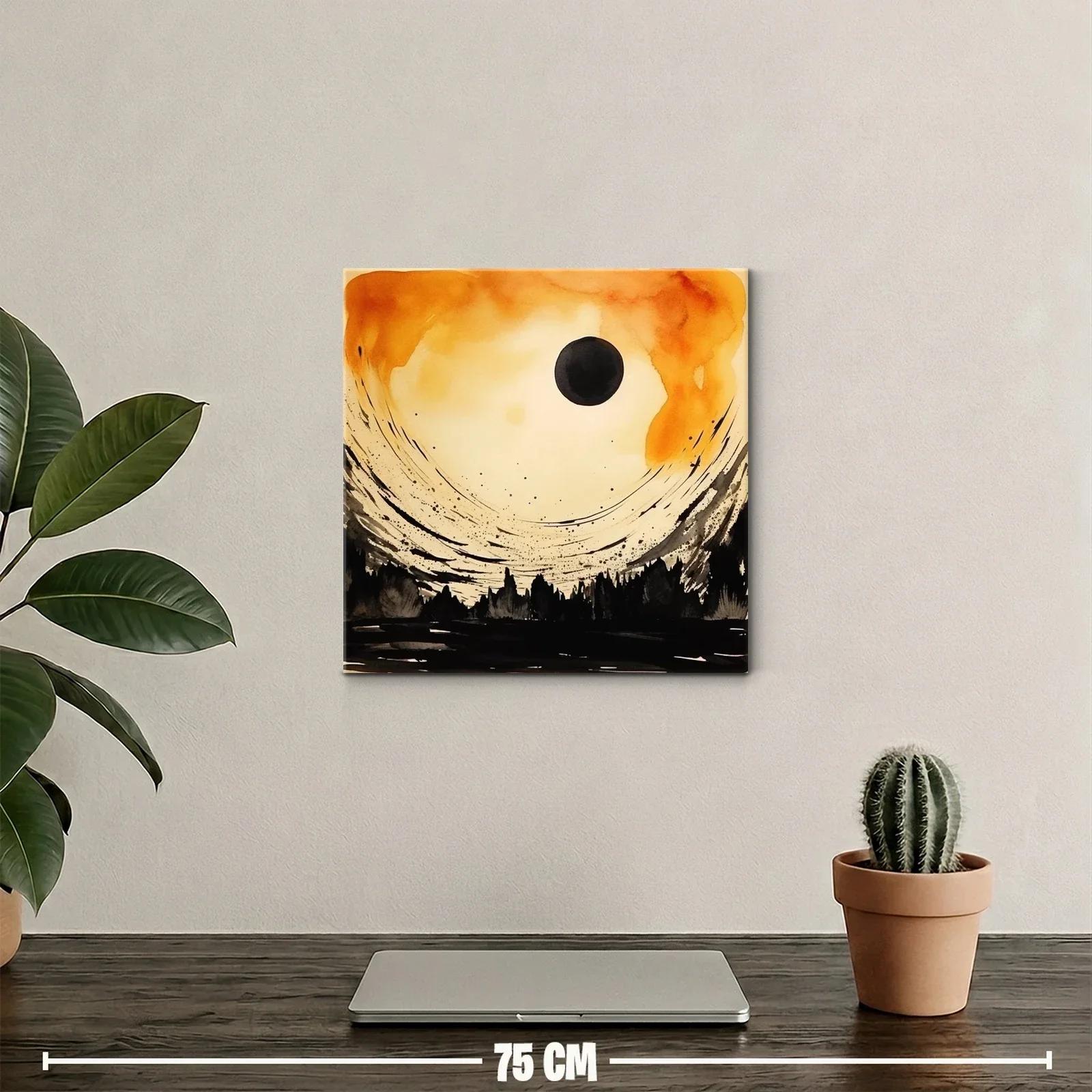 Atardecer abstracto con siluetas y cielo dramático — miniatura 2