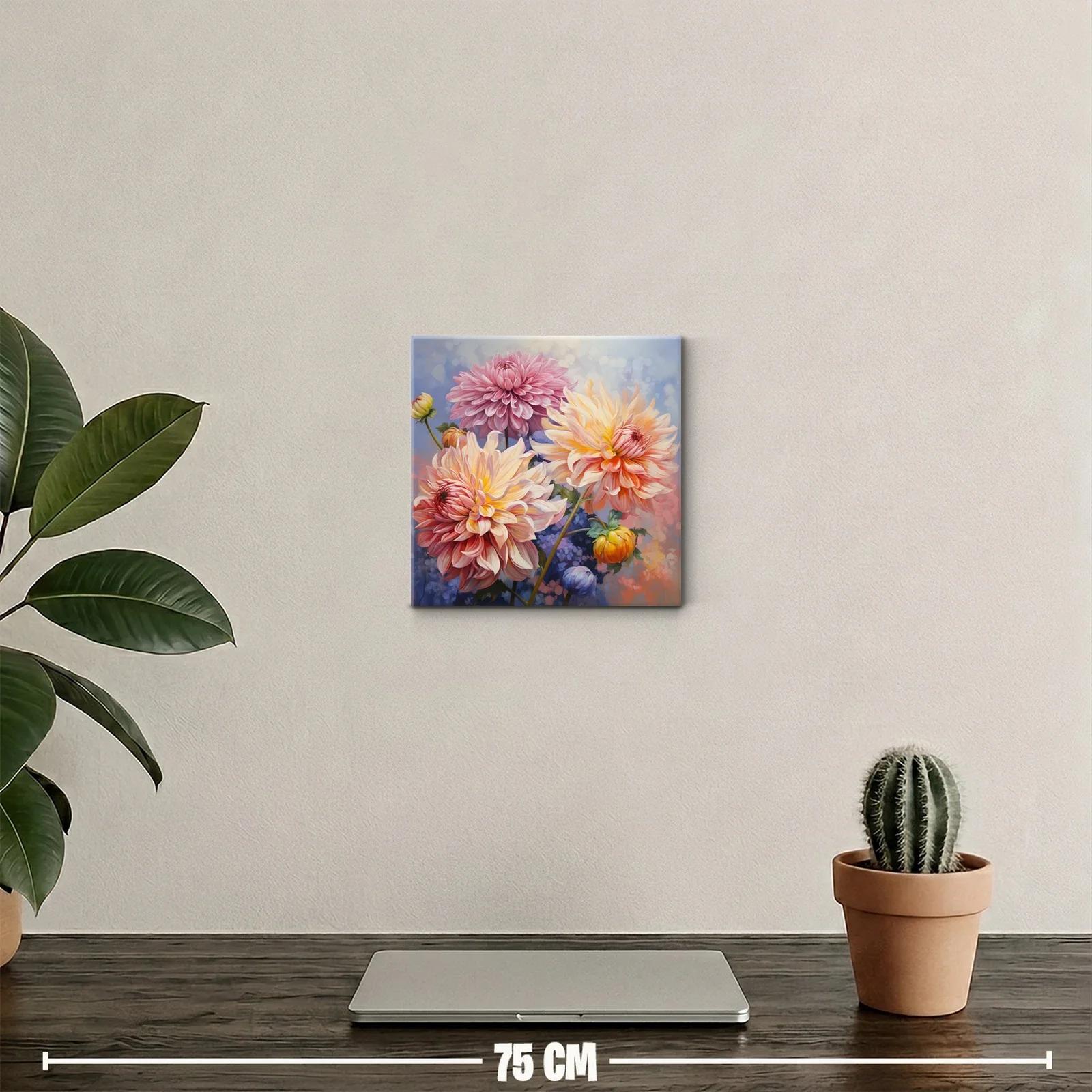Cuadro decorativo con flores en tonos cálidos y pastel — miniatura 2