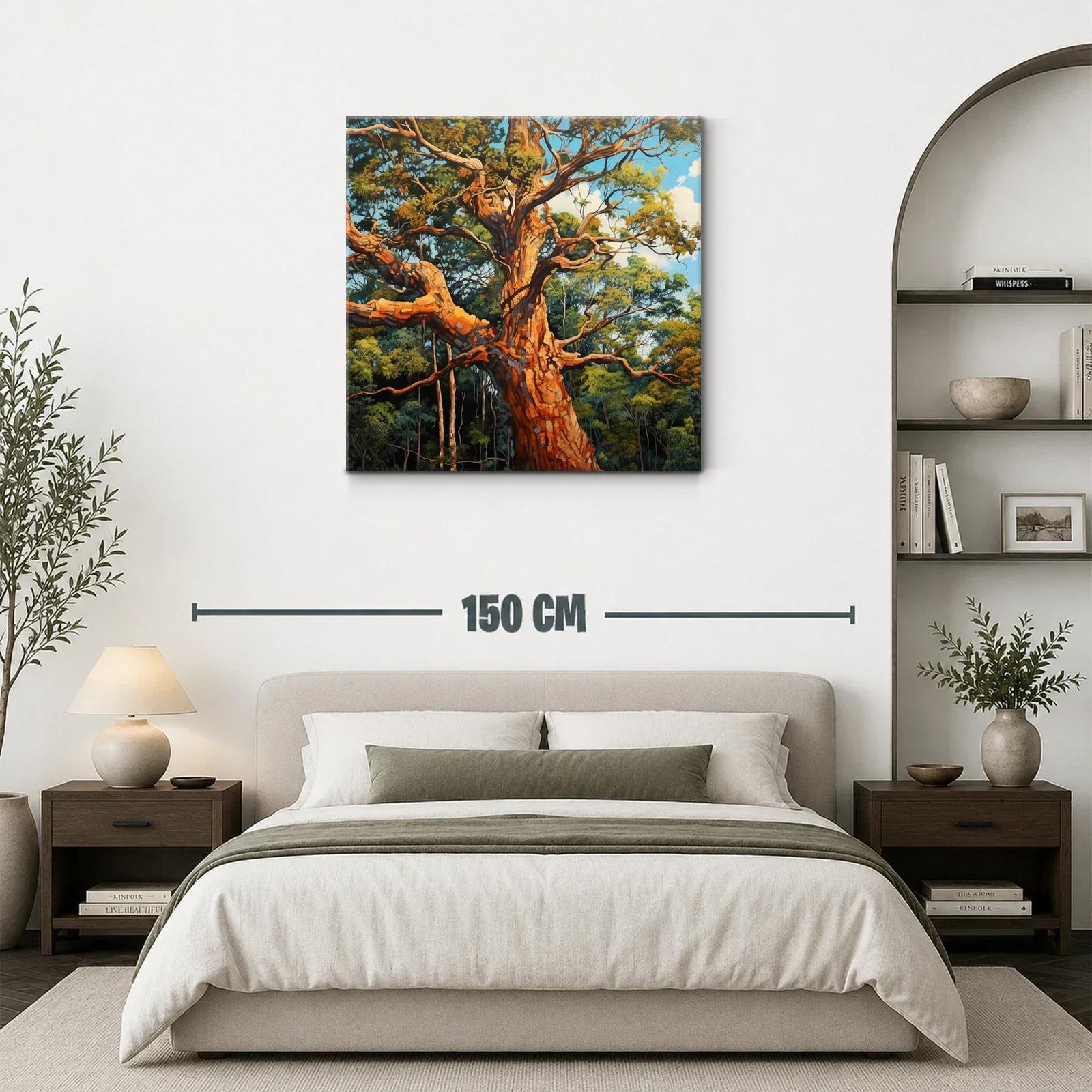 Árbol robusto bajo luz dorada entre copas verdes — miniatura 3