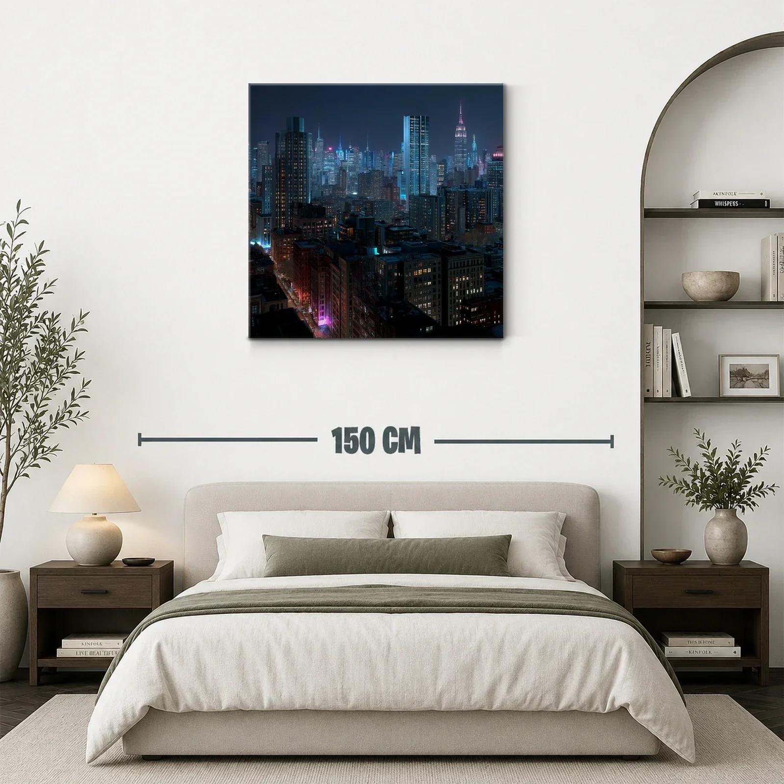 Panorámica nocturna de ciudad iluminada y vibrante — miniatura 3