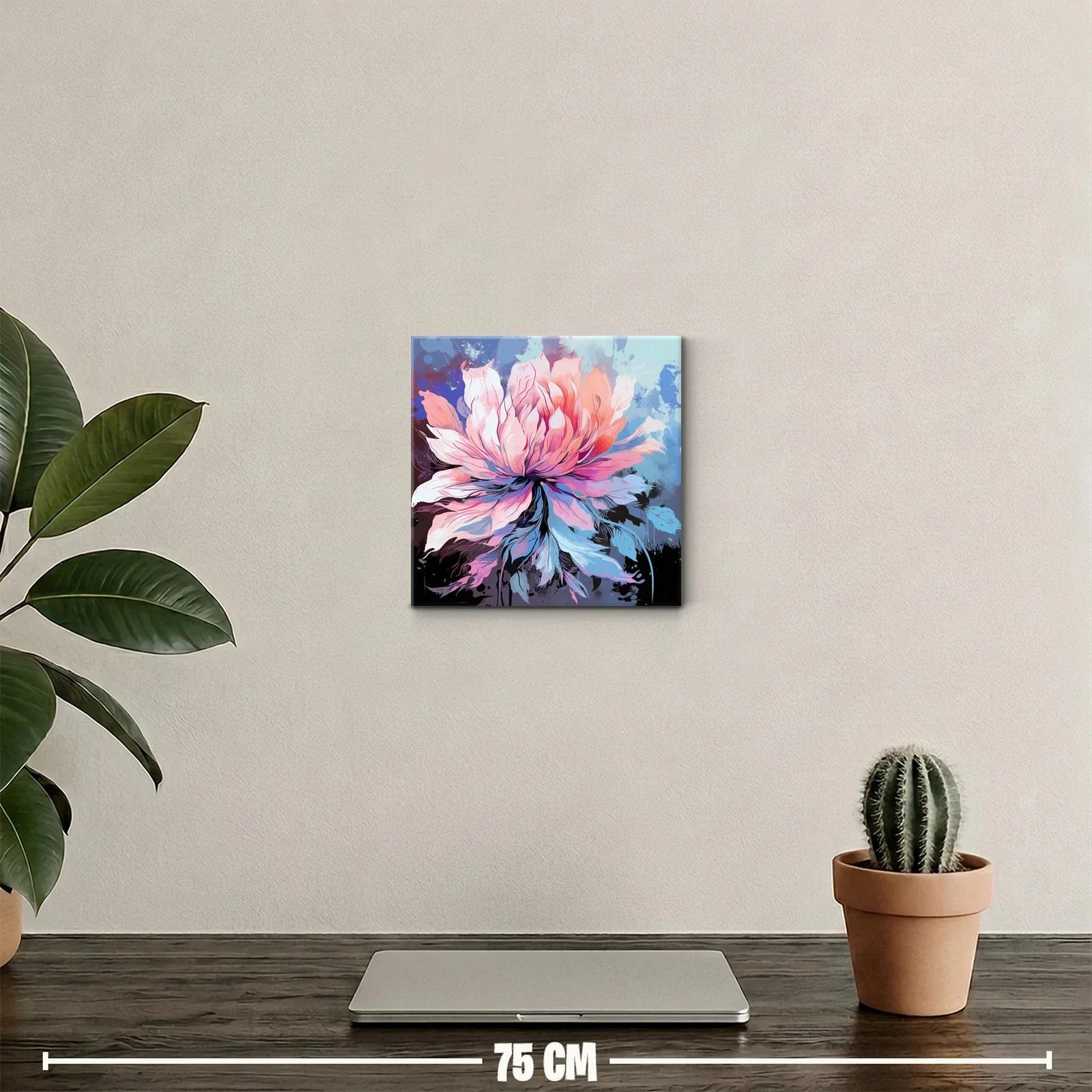 Flor de explosión cromática en tonos pastel y azules — miniatura 2