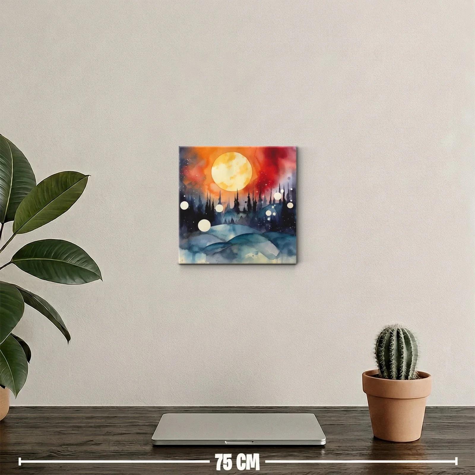 Paisaje onírico con luna llena y cielo intenso — miniatura 2