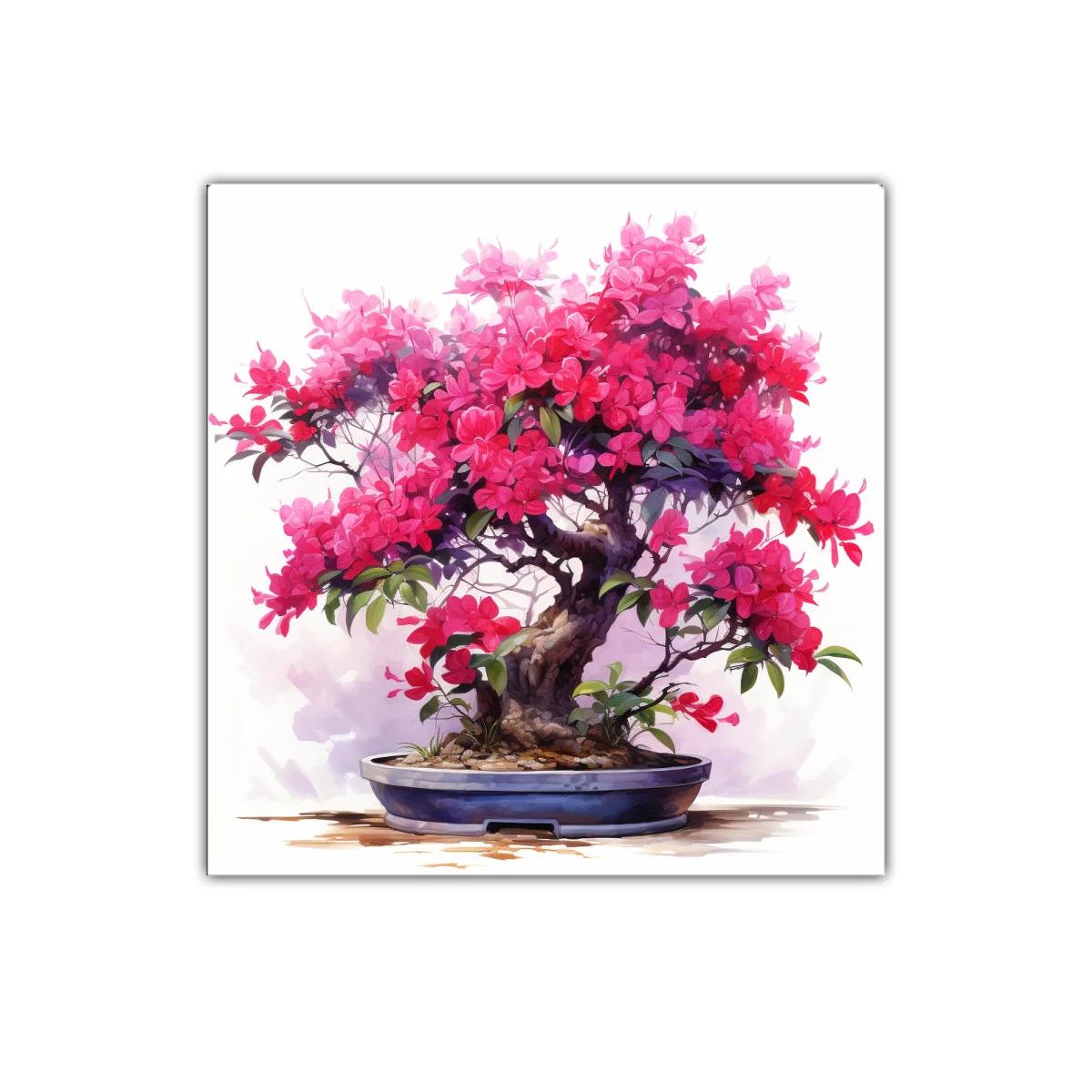 Armonía floral con bonsái en vibrantes tonos rosas y verdes — miniatura 1