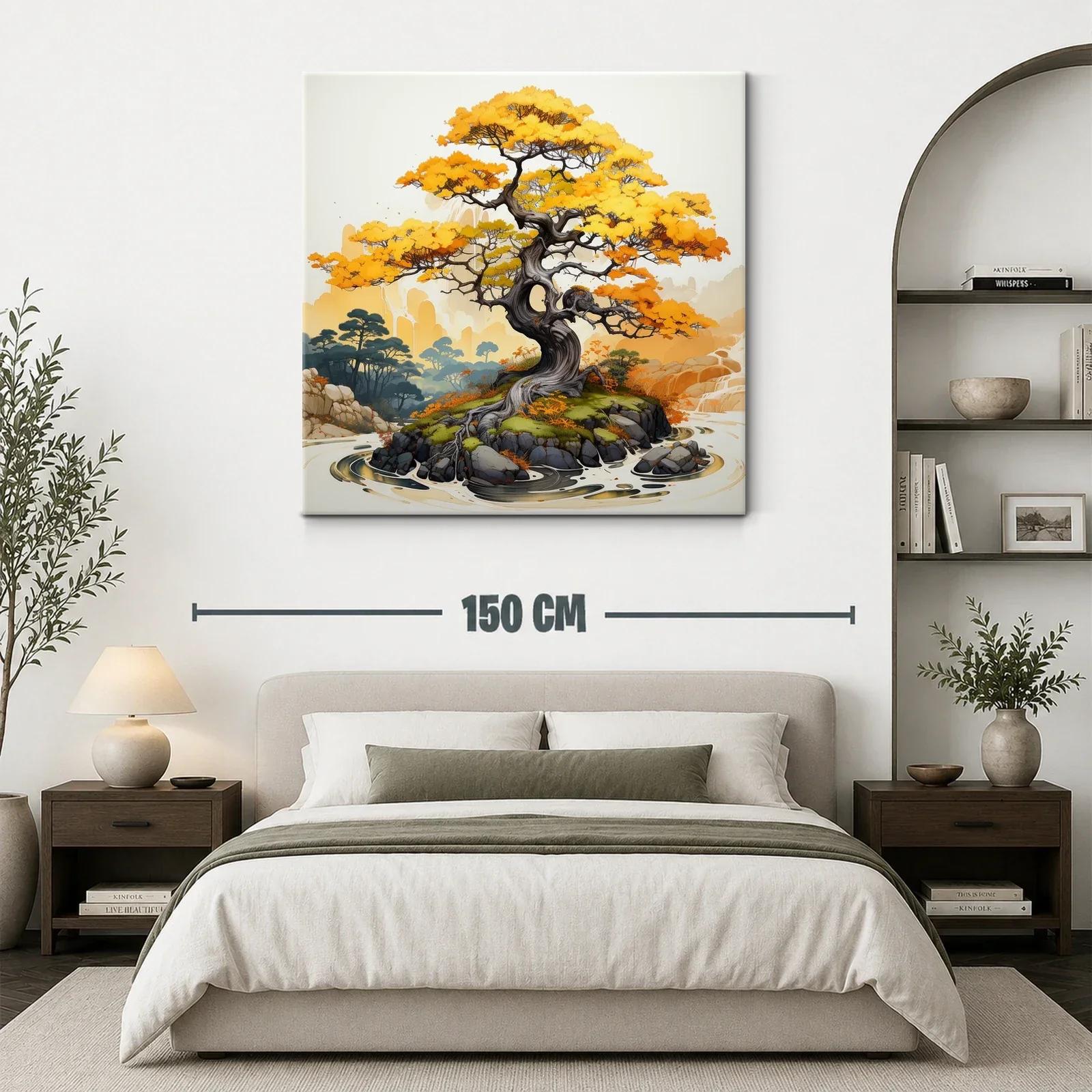 Árbol otoñal con vibrantes tonos amarillos y naranjas — miniatura 3