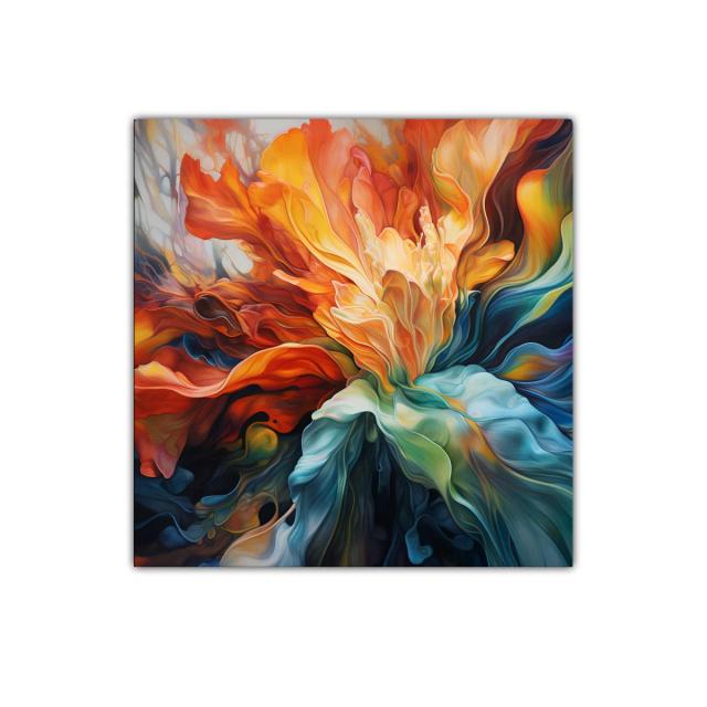 Cuadro espectacular con formas florales y colores vibrantes