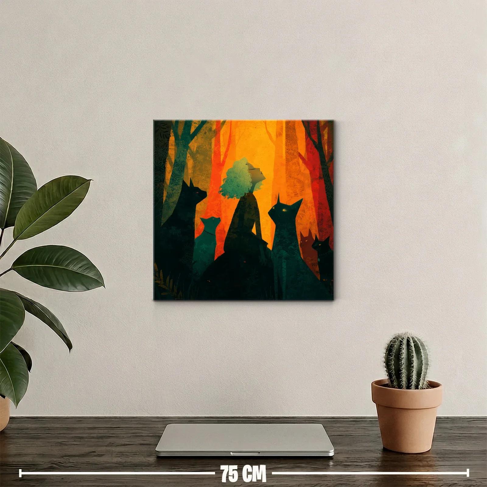 Figuras en el bosque bañado en luz dorada — miniatura 2