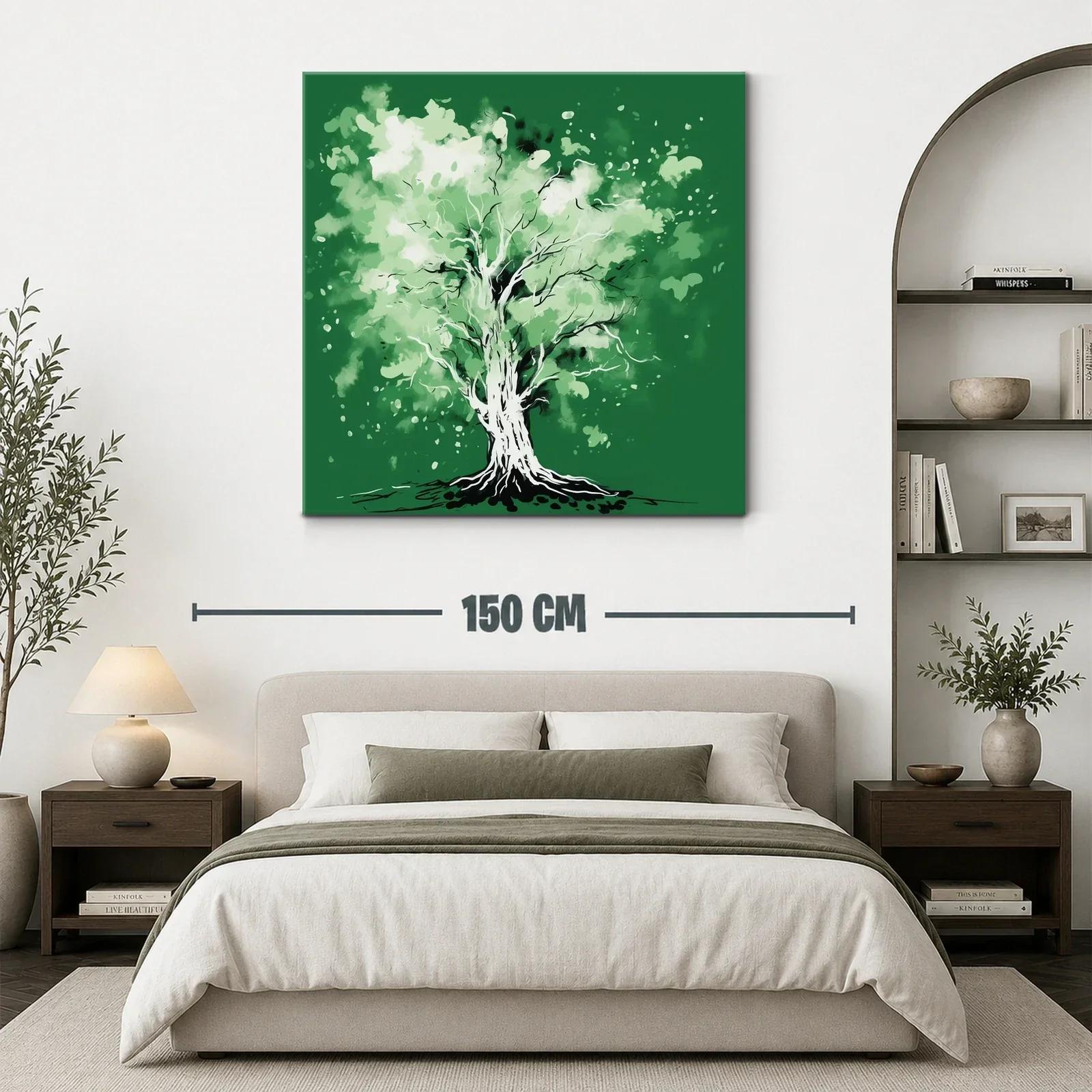 Árbol verde con estilo acuarela y toque artístico — miniatura 3