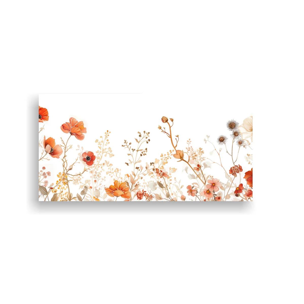 Cuadro amapolas naranjas con tallos finos