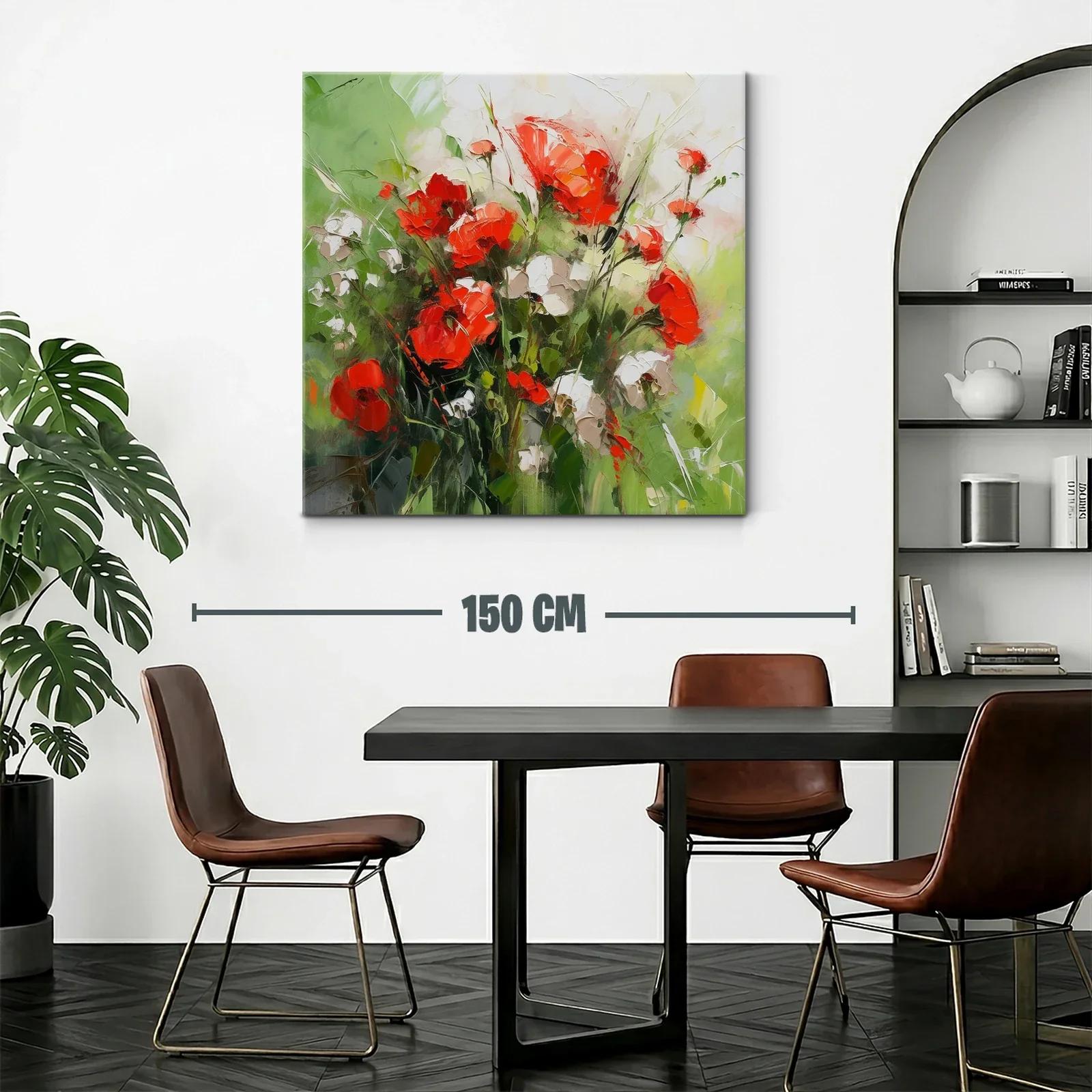 Cuadro floral vibrante con amapolas y naturaleza fresca — miniatura 2