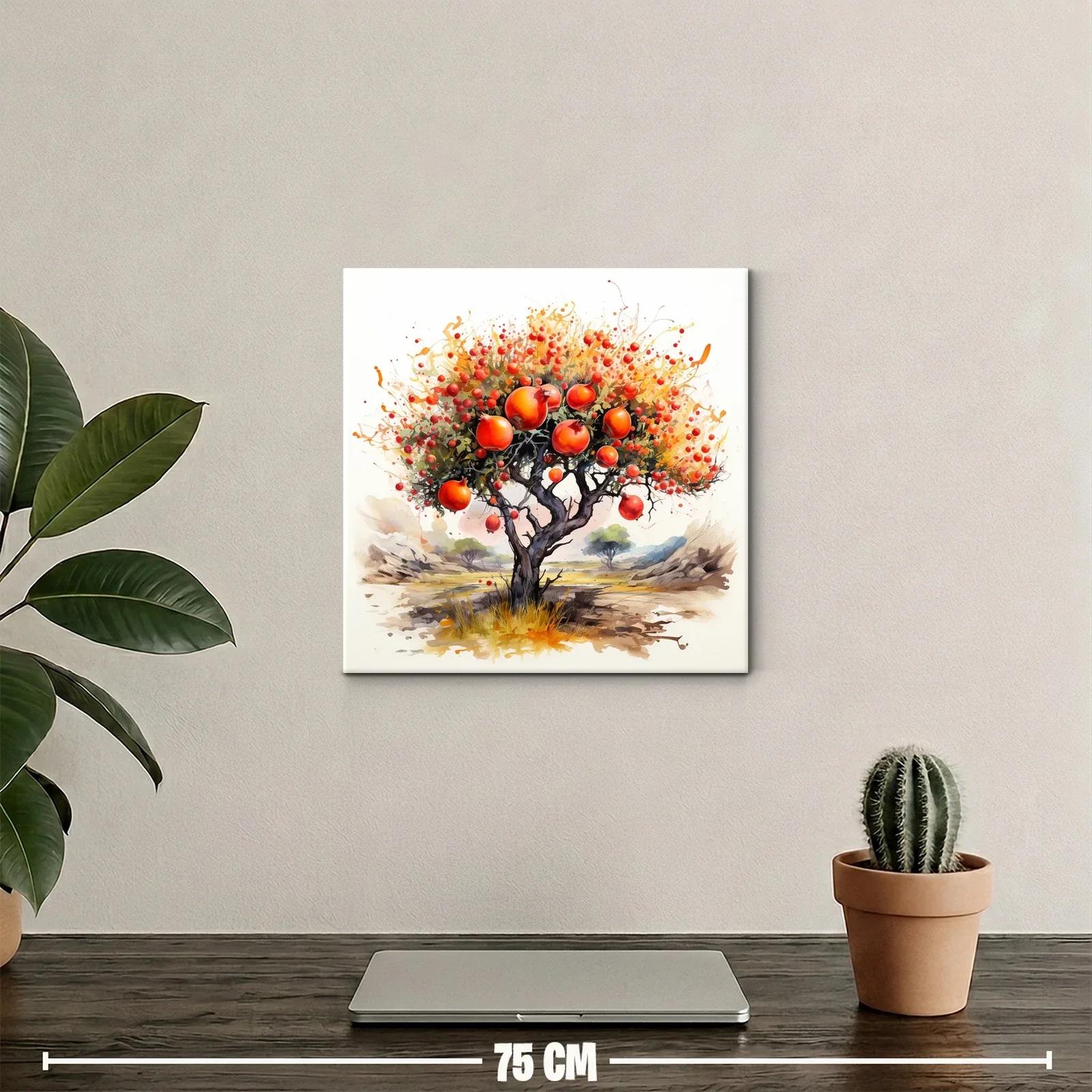 Árbol frutal con granadas en tonos cálidos y vibrantes — miniatura 2