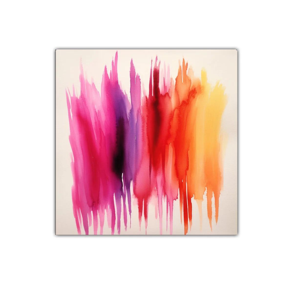 Cuadro Abstracto en tonos rosa rojo y naranja vibrante — imagen principal