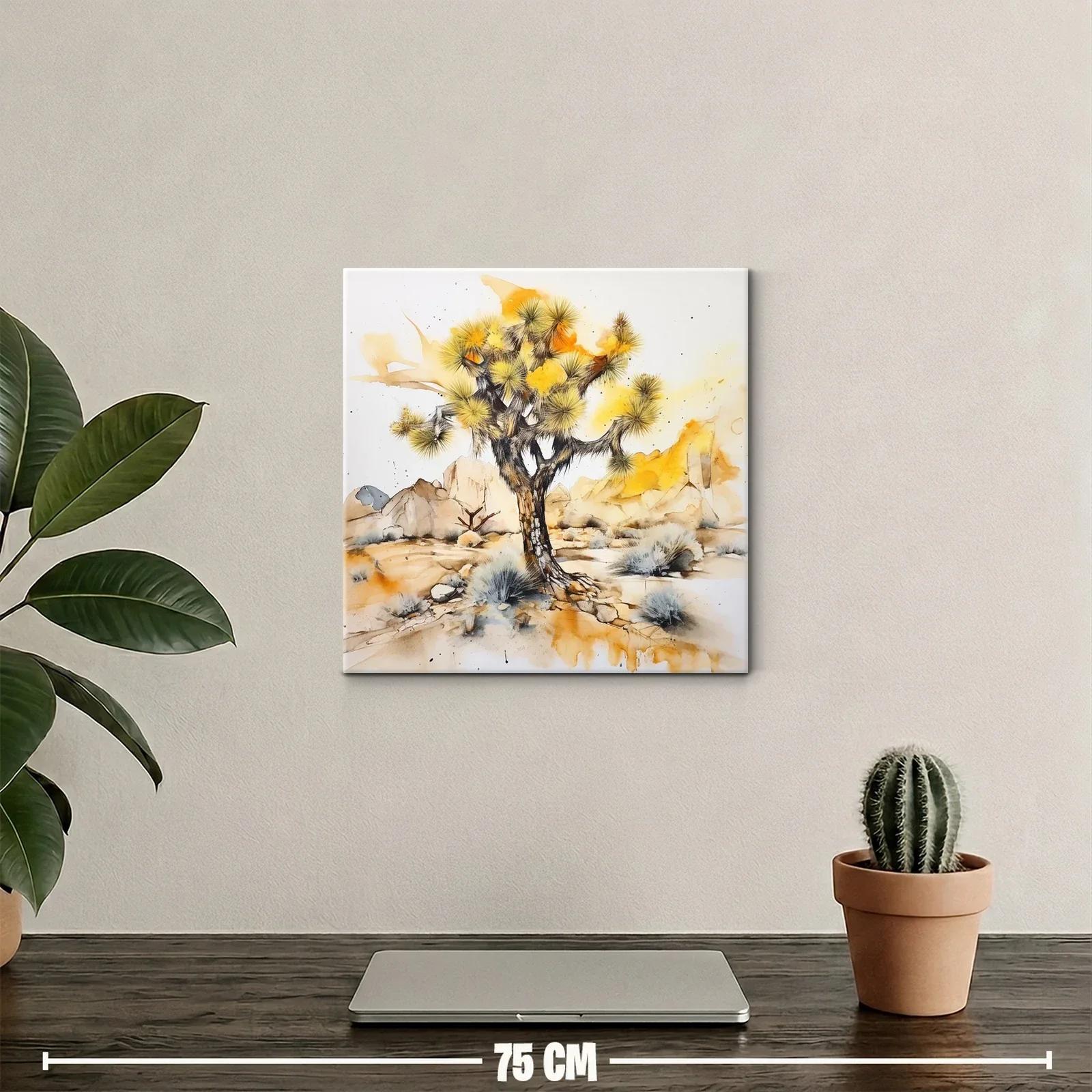 Paisaje desértico con árbol y atmósfera cálida y serena — miniatura 2