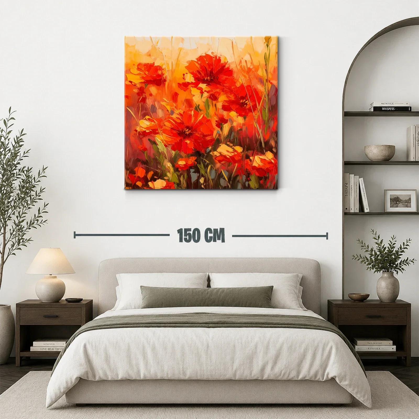 Explosión de amapolas rojas en atmósfera cálida — miniatura 3