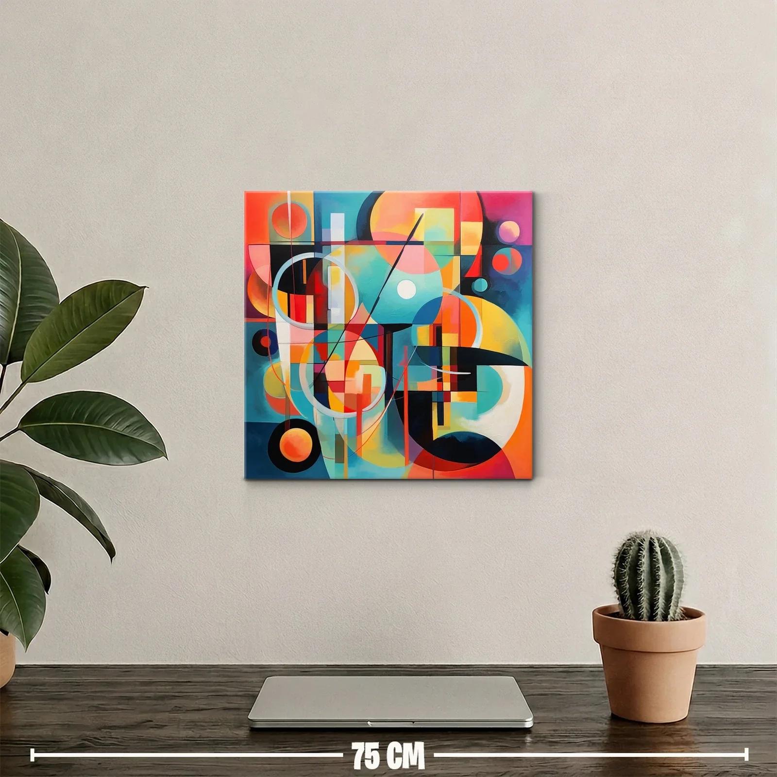 Composición abstracta con vibrantes círculos y líneas dinámicas — miniatura 2
