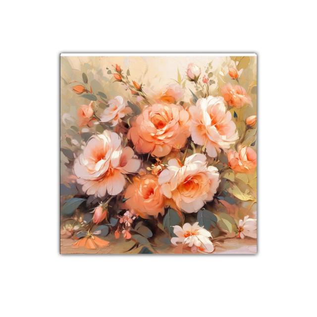 Ramo delicado de rosas en tonos melocotón y beige