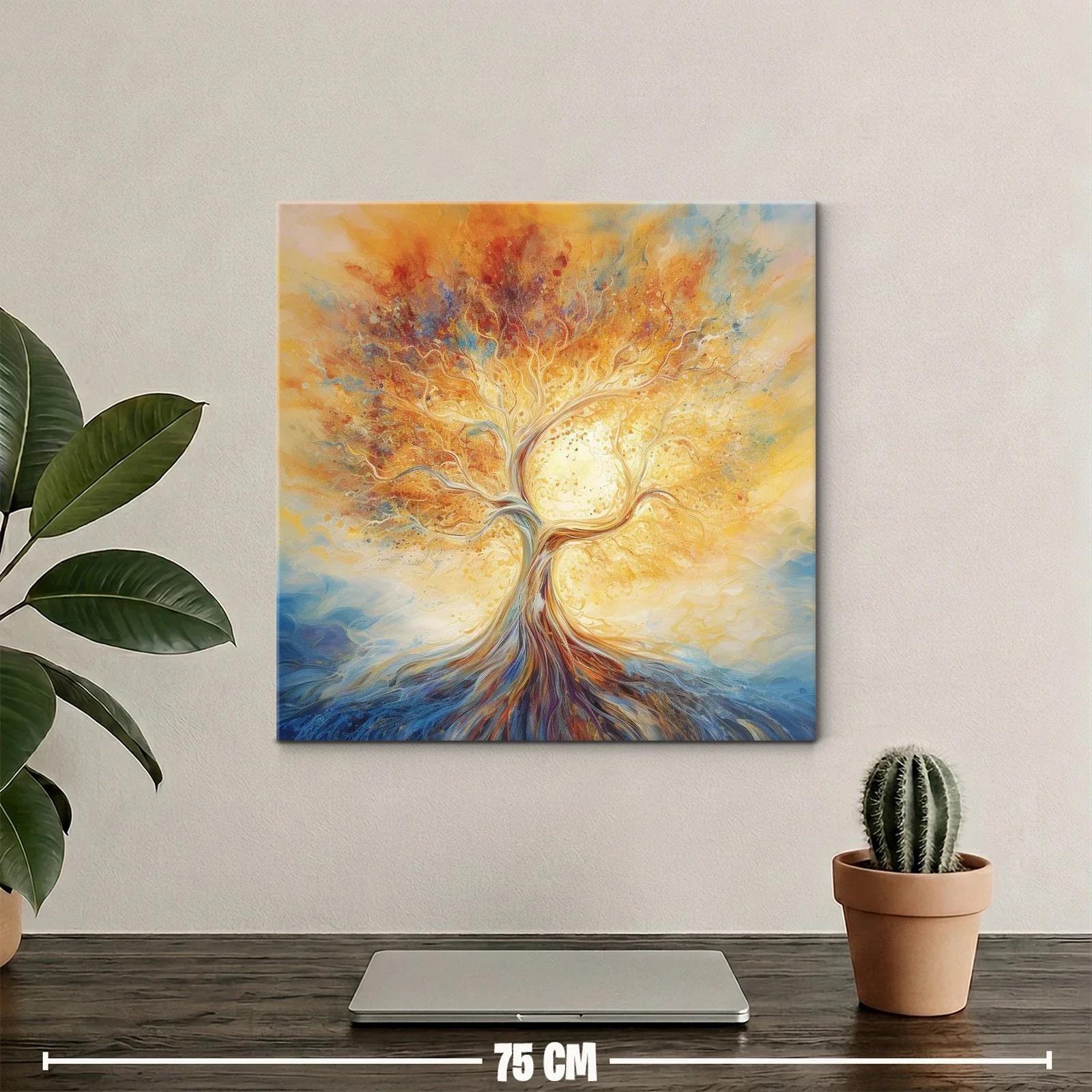 Árbol de luz y energía en tonos cálidos y azules — miniatura 2