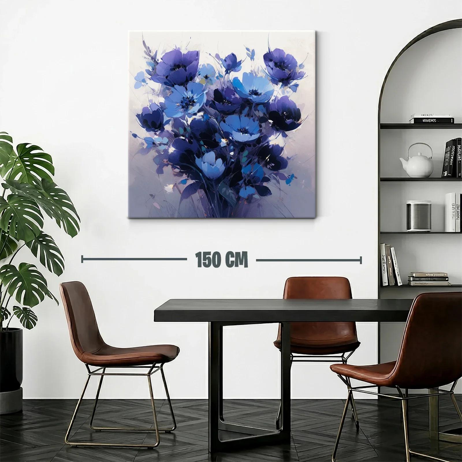 Ramo de flores azules vibrantes con toque artístico — miniatura 2