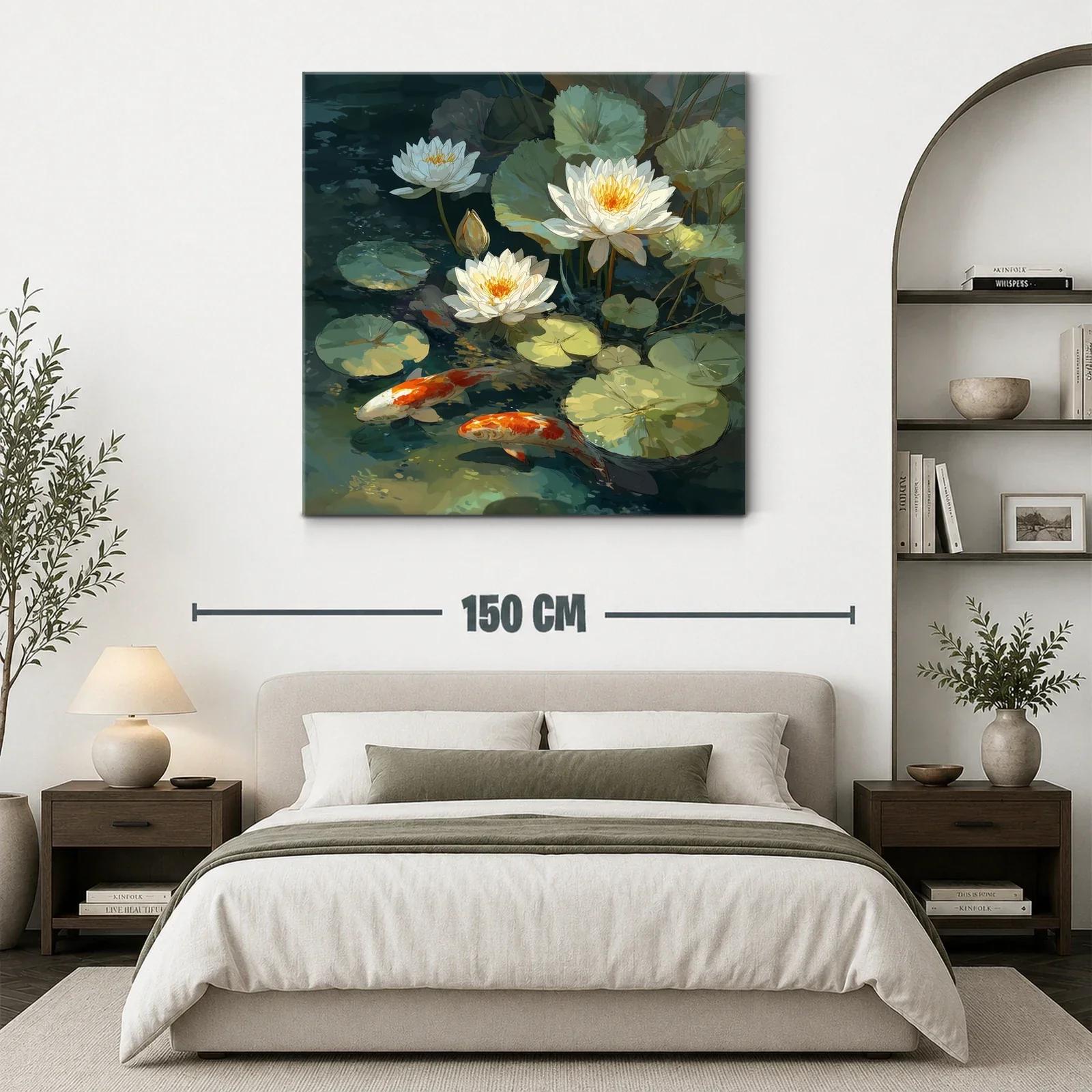 Serenidad de Nenúfares y Peces Koi en Agua Tranquila — miniatura 3