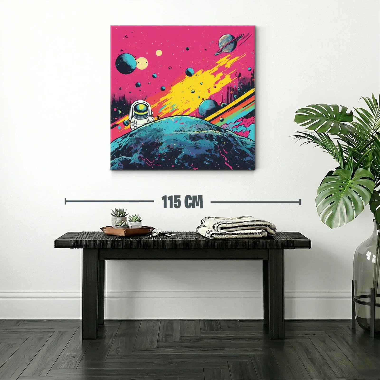 Espacio Cosmos con Astronauta en Fondo Vibrante — miniatura 2