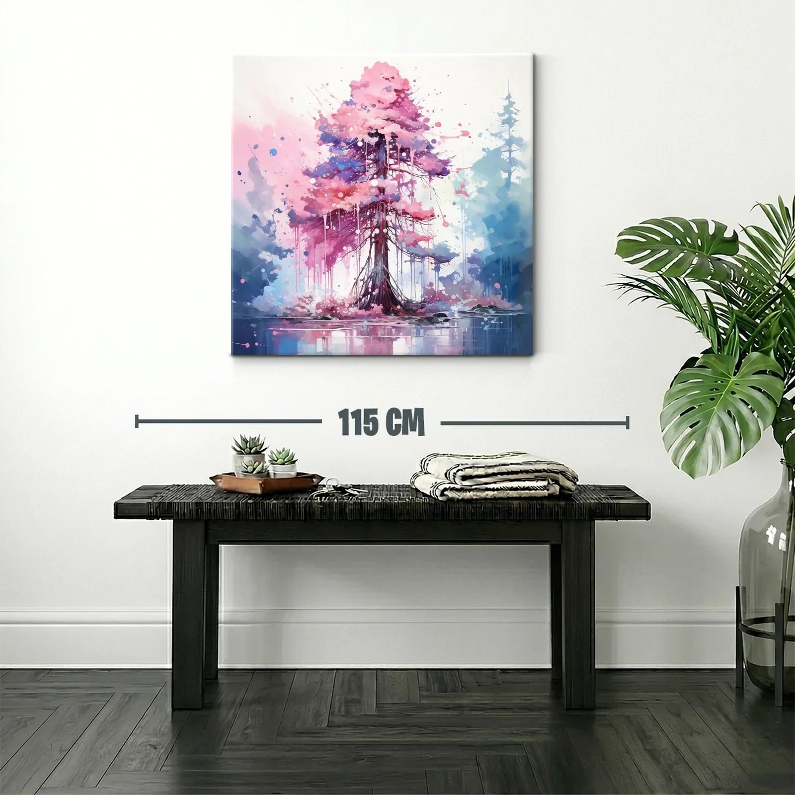 Árbol mágico con tonos rosas y azules vibrantes — miniatura 2
