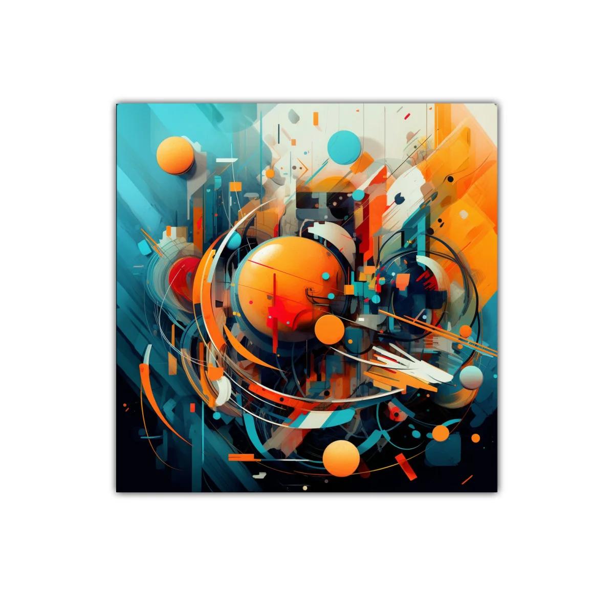Cuadro abstracto con formas circulares y paleta vibrante — imagen principal