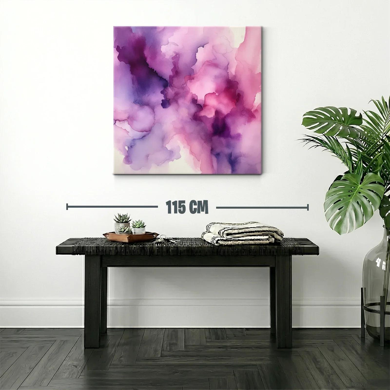Cuadro abstracto en tonos violetas y rosas suaves — miniatura 2