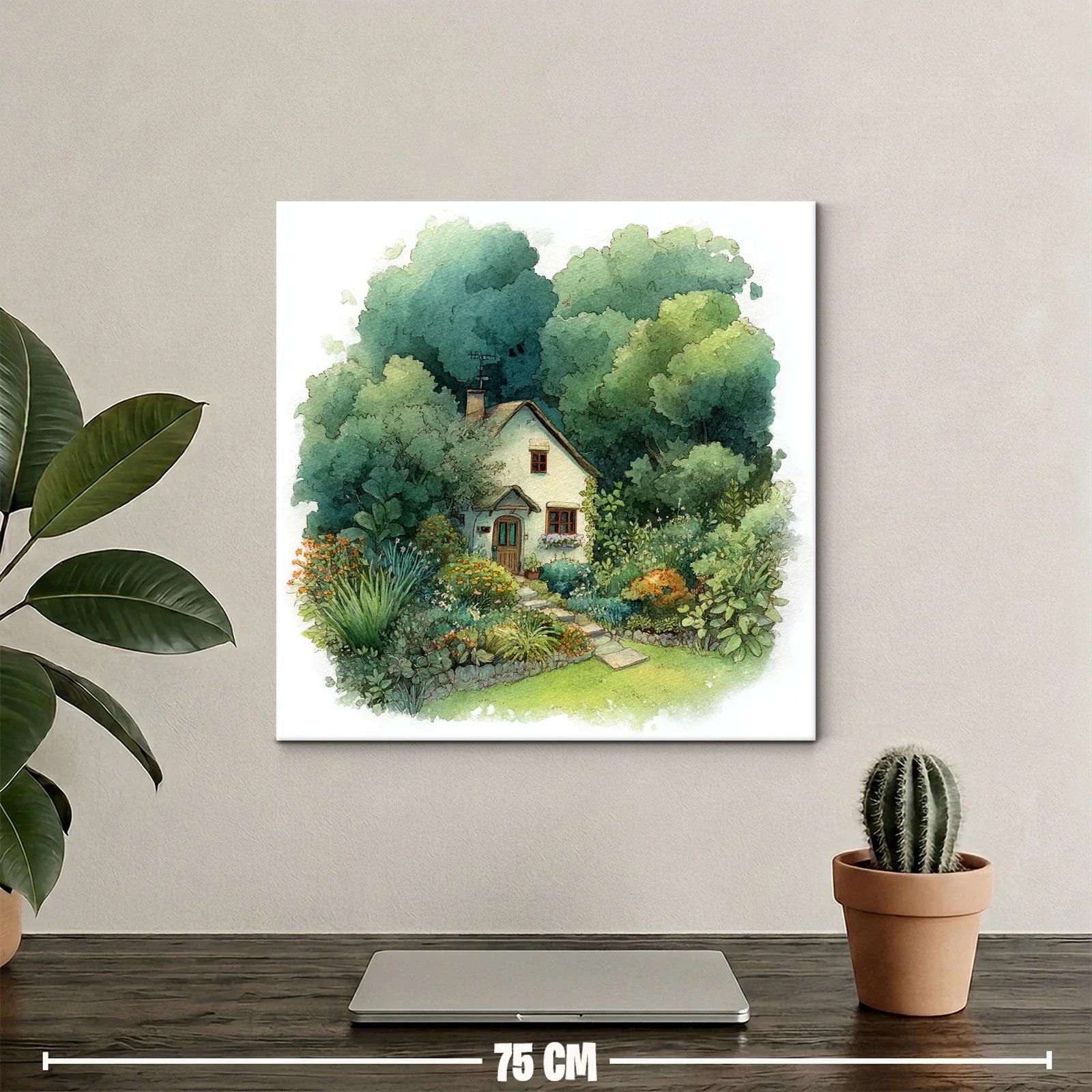 Paisaje de casa rural rodeada de jardín exuberante — miniatura 2