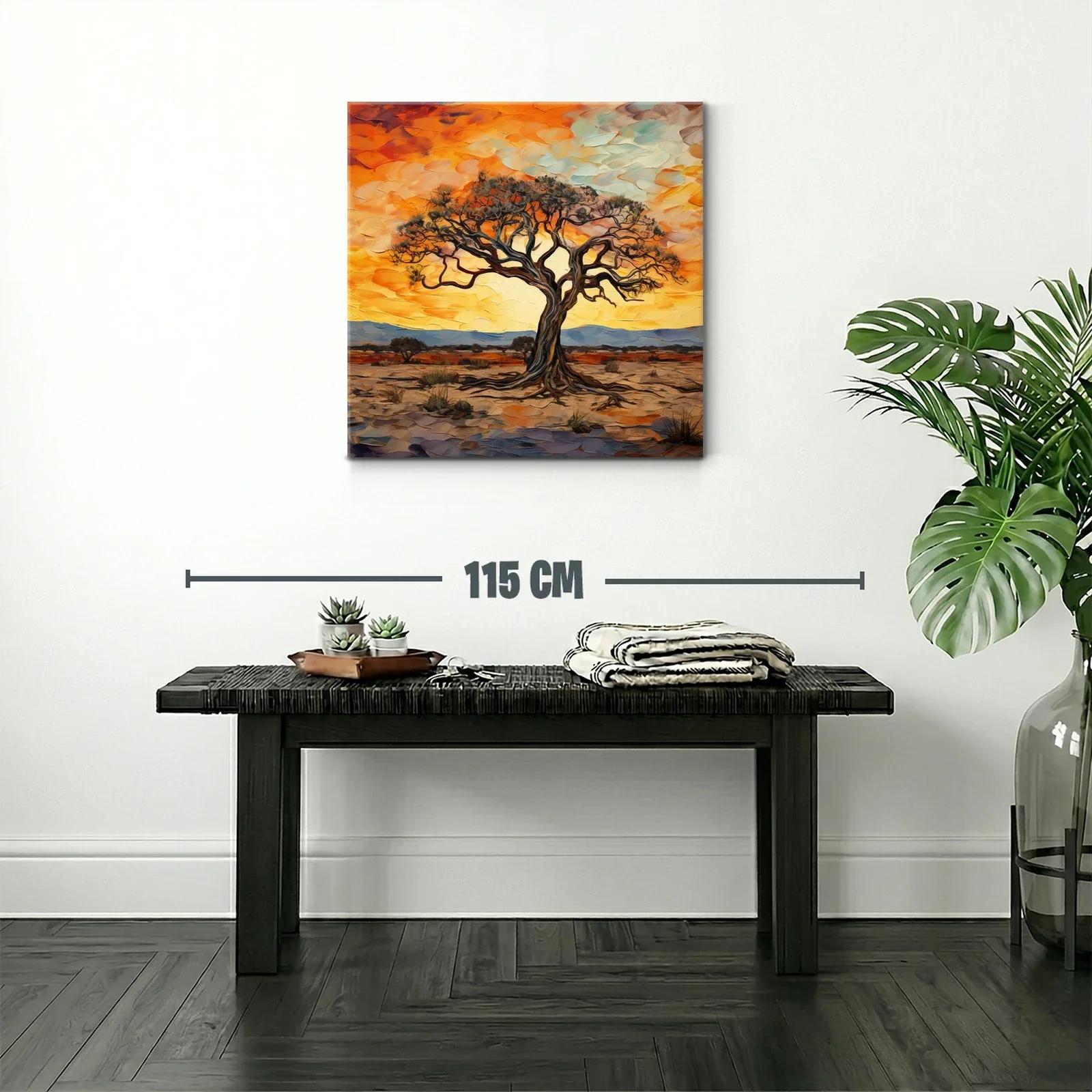 Árbol solitario en atardecer cálido y vibrante — miniatura 2
