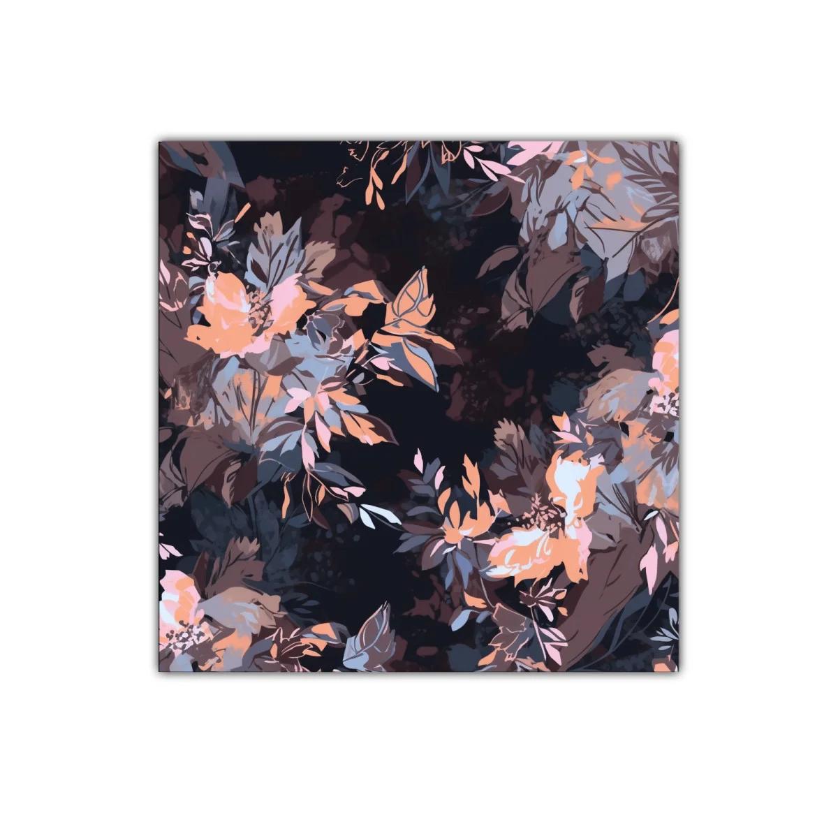 Cuadro decorativo con flores abstractas en tonos suaves