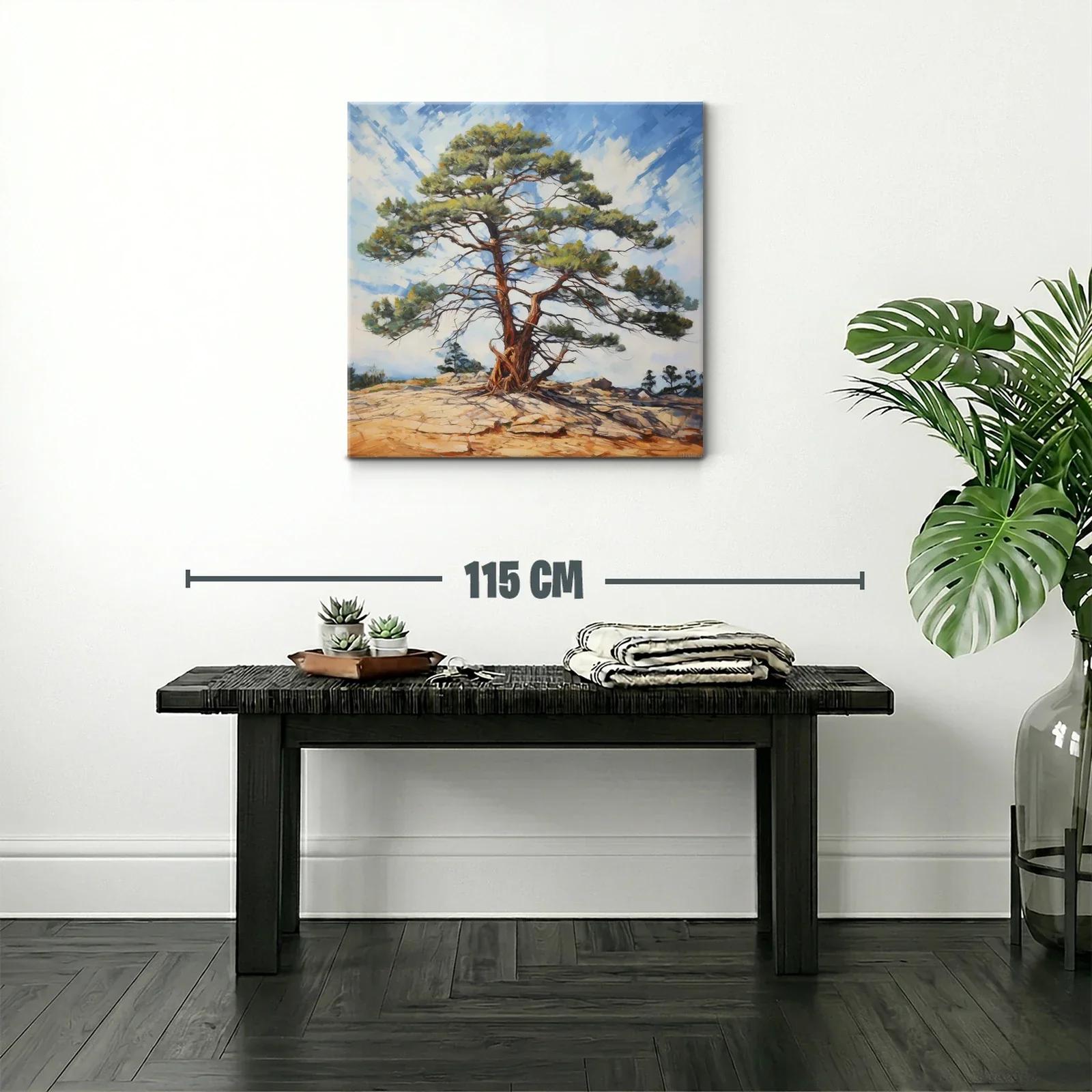 Árbol solitario en paisaje rocoso bajo cielo azul — miniatura 2