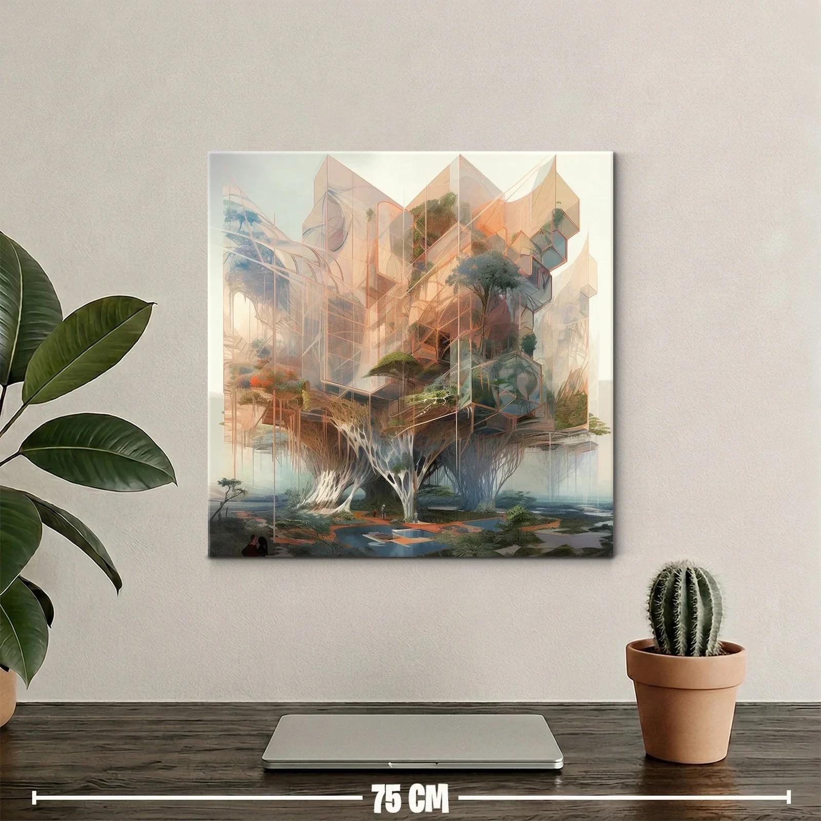 Construcción futurista integrada con naturaleza y arquitectura orgánica — miniatura 2