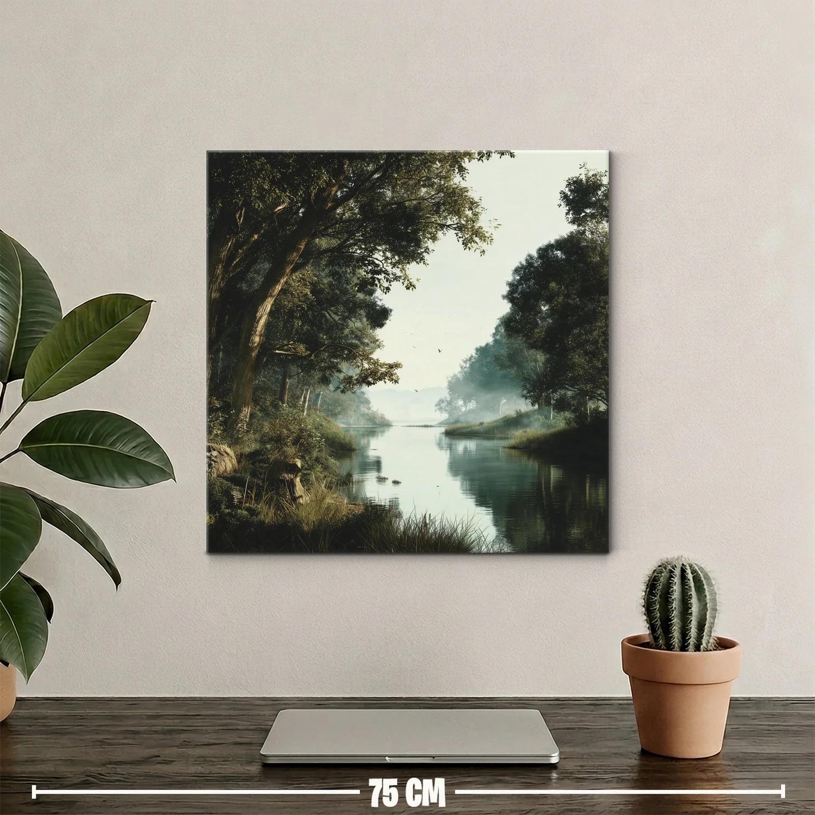 Paisaje sereno con río y árboles frondosos — miniatura 2